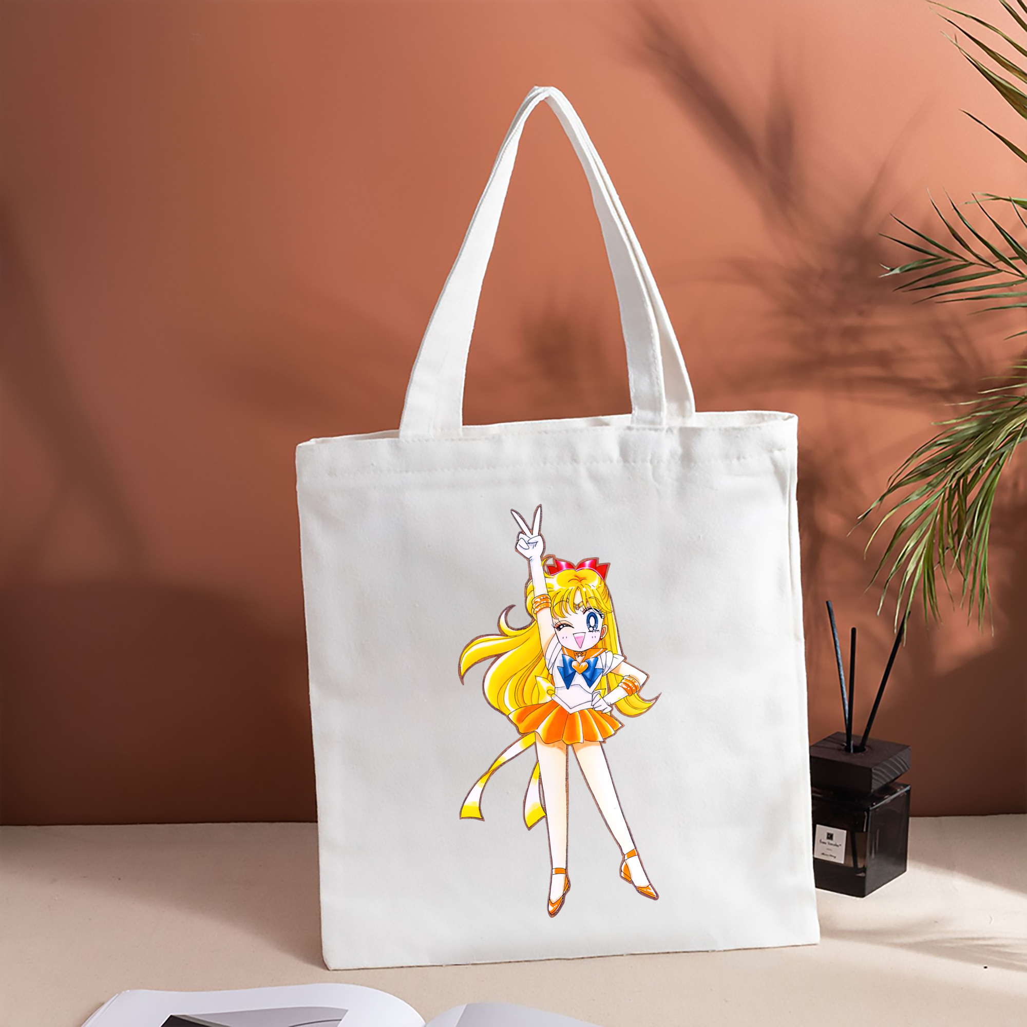 美少女戦士セーラームーン 愛野 美奈子 あいの みなこ Sailor Moon Aino Minako 縦型キャンバス生地手提げバッグ　トートバッグ