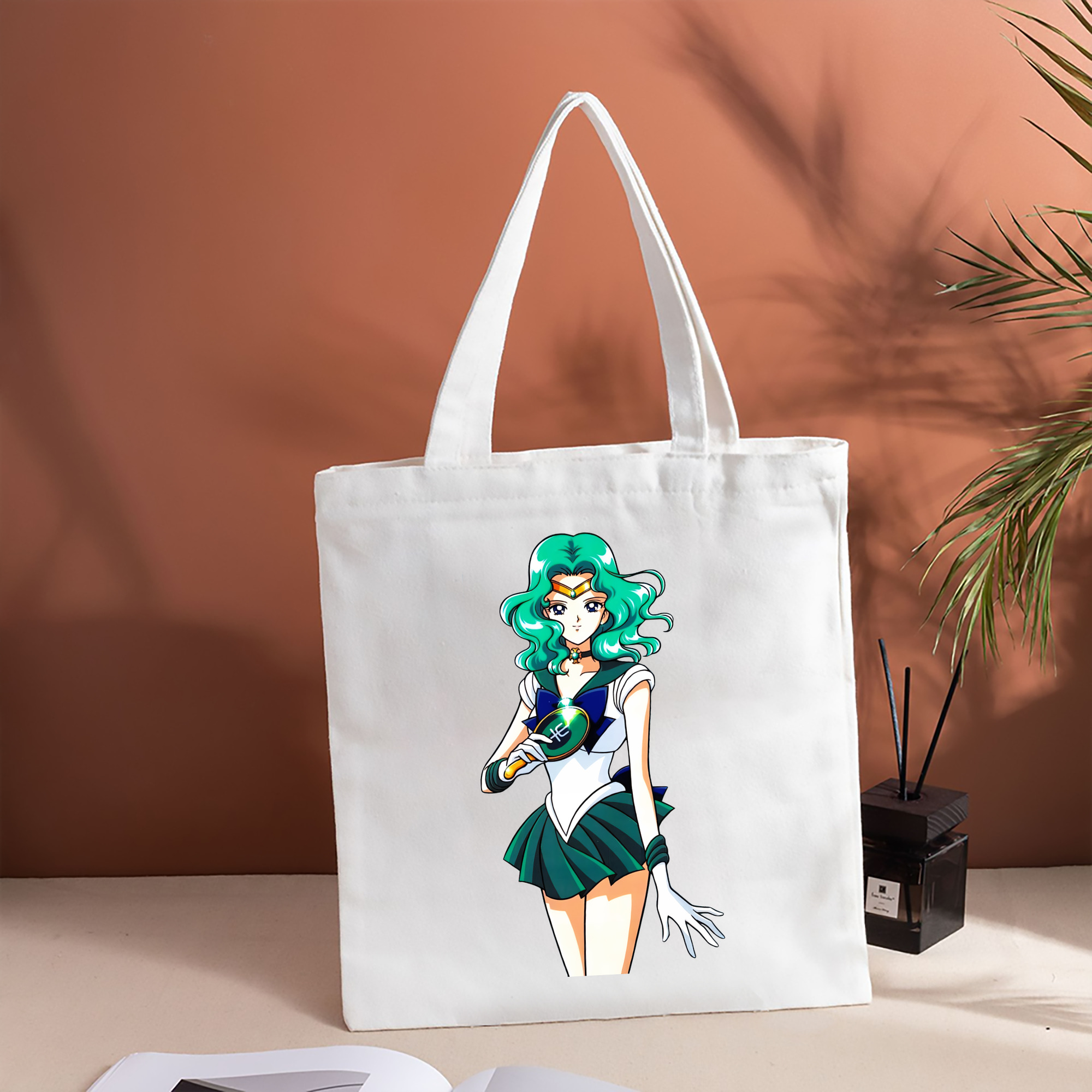 美少女戦士セーラームーン 海王 みちる（かいおう みちる） Sailor Moon Kaiou Michiru 縦型キャンバス生地手提げバッグ　トートバッグ