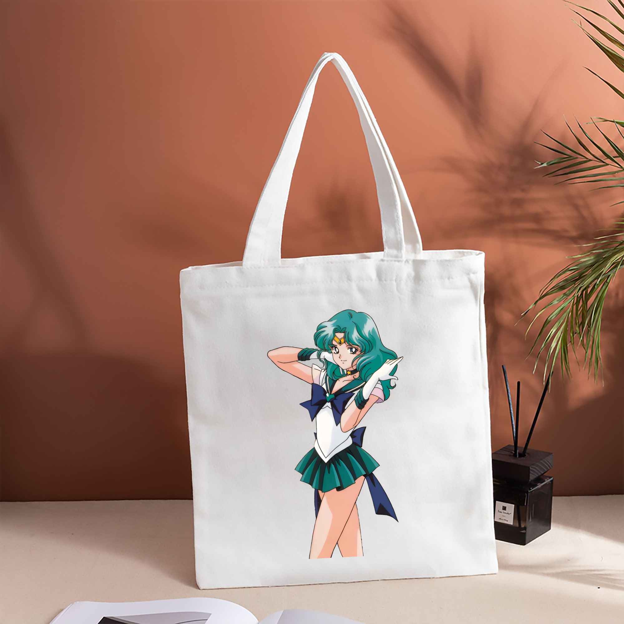 美少女戦士セーラームーン 海王 みちる（かいおう みちる） Sailor Moon Kaiou Michiru 縦型キャンバス生地手提げバッグ　トートバッグ