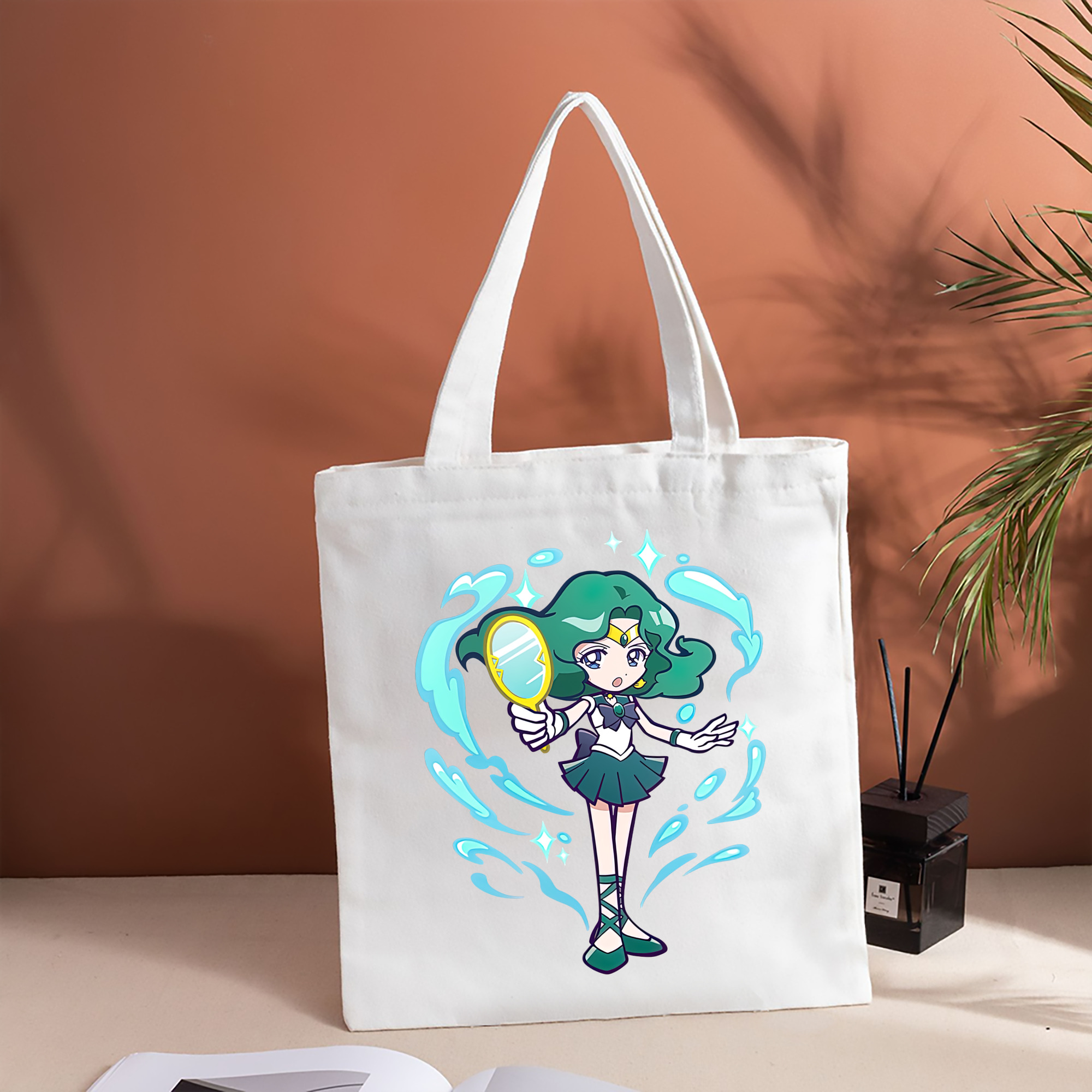 美少女戦士セーラームーン 海王 みちる（かいおう みちる） Sailor Moon Kaiou Michiru 縦型キャンバス生地手提げバッグ　トートバッグ