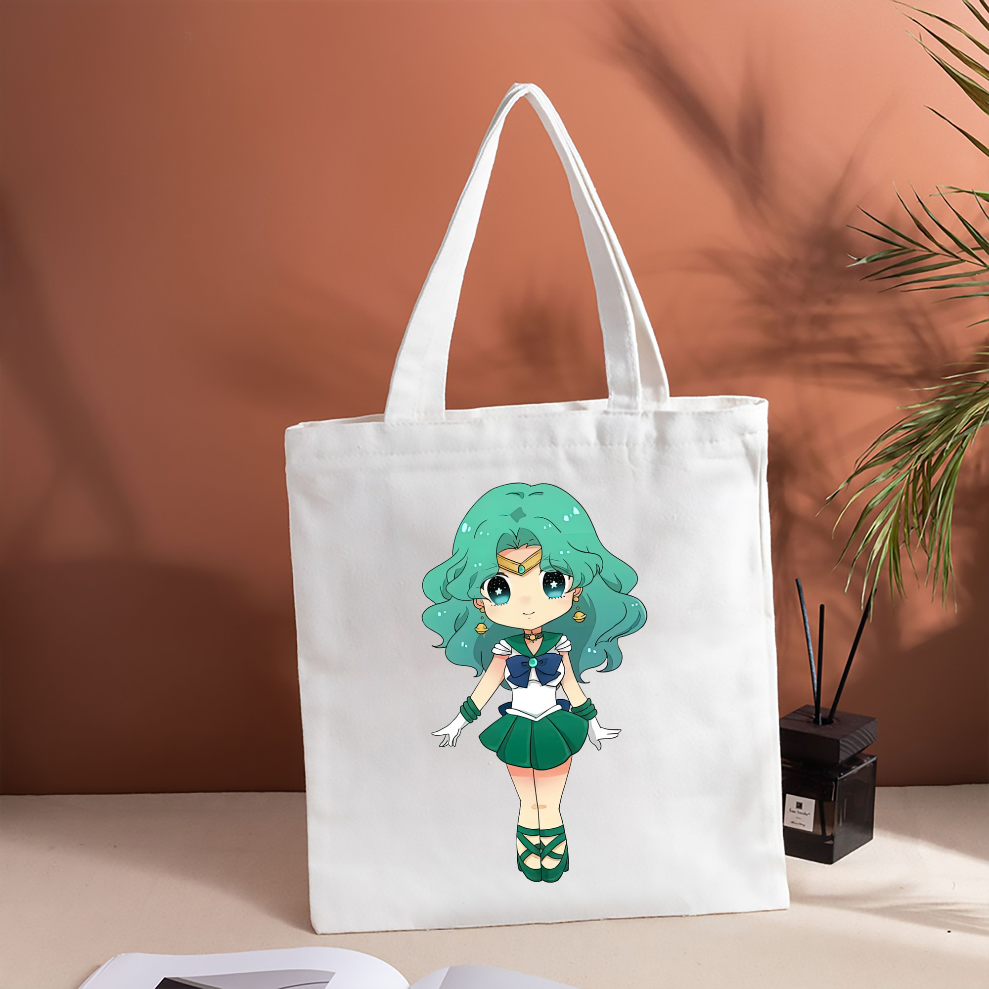 美少女戦士セーラームーン 海王 みちる（かいおう みちる） Sailor Moon Kaiou Michiru 縦型キャンバス生地手提げバッグ　トートバッグ