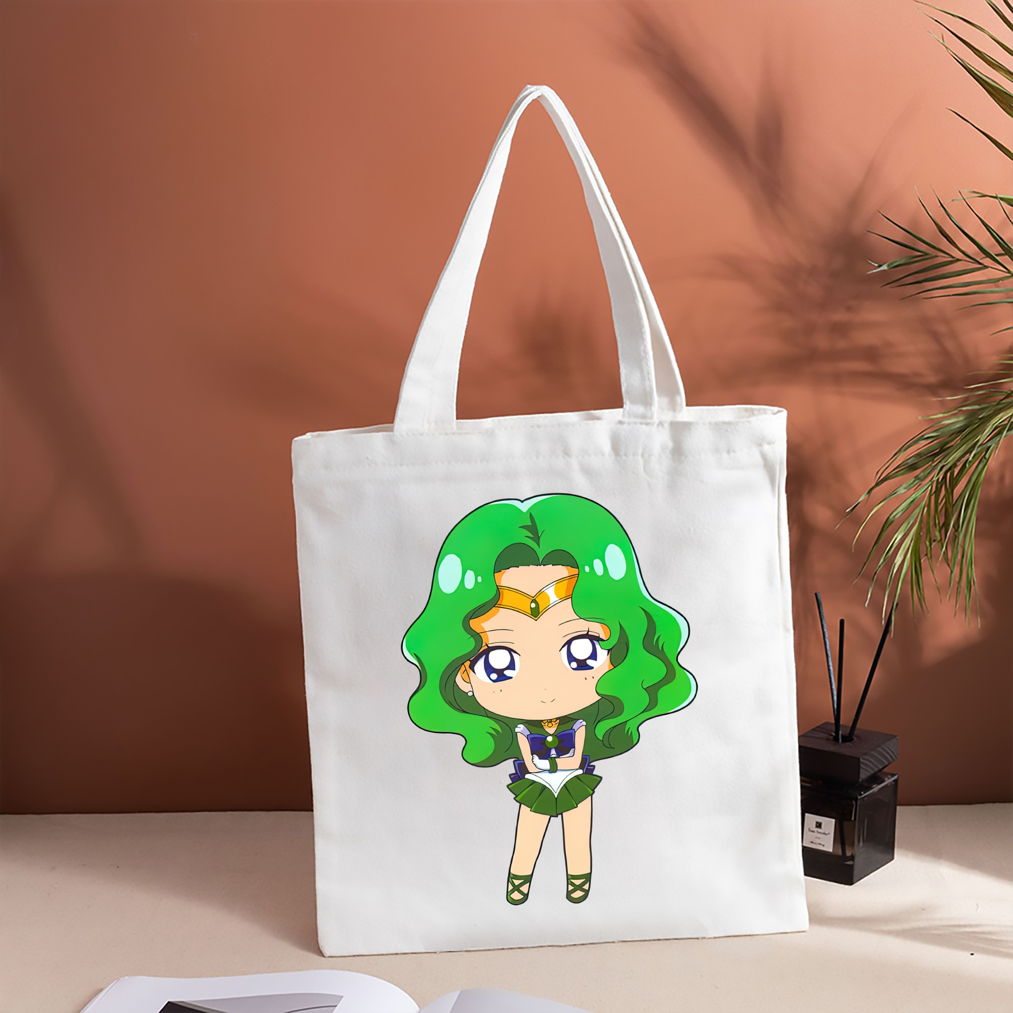 美少女戦士セーラームーン 海王 みちる（かいおう みちる） Sailor Moon Kaiou Michiru 縦型キャンバス生地手提げバッグ　トートバッグ