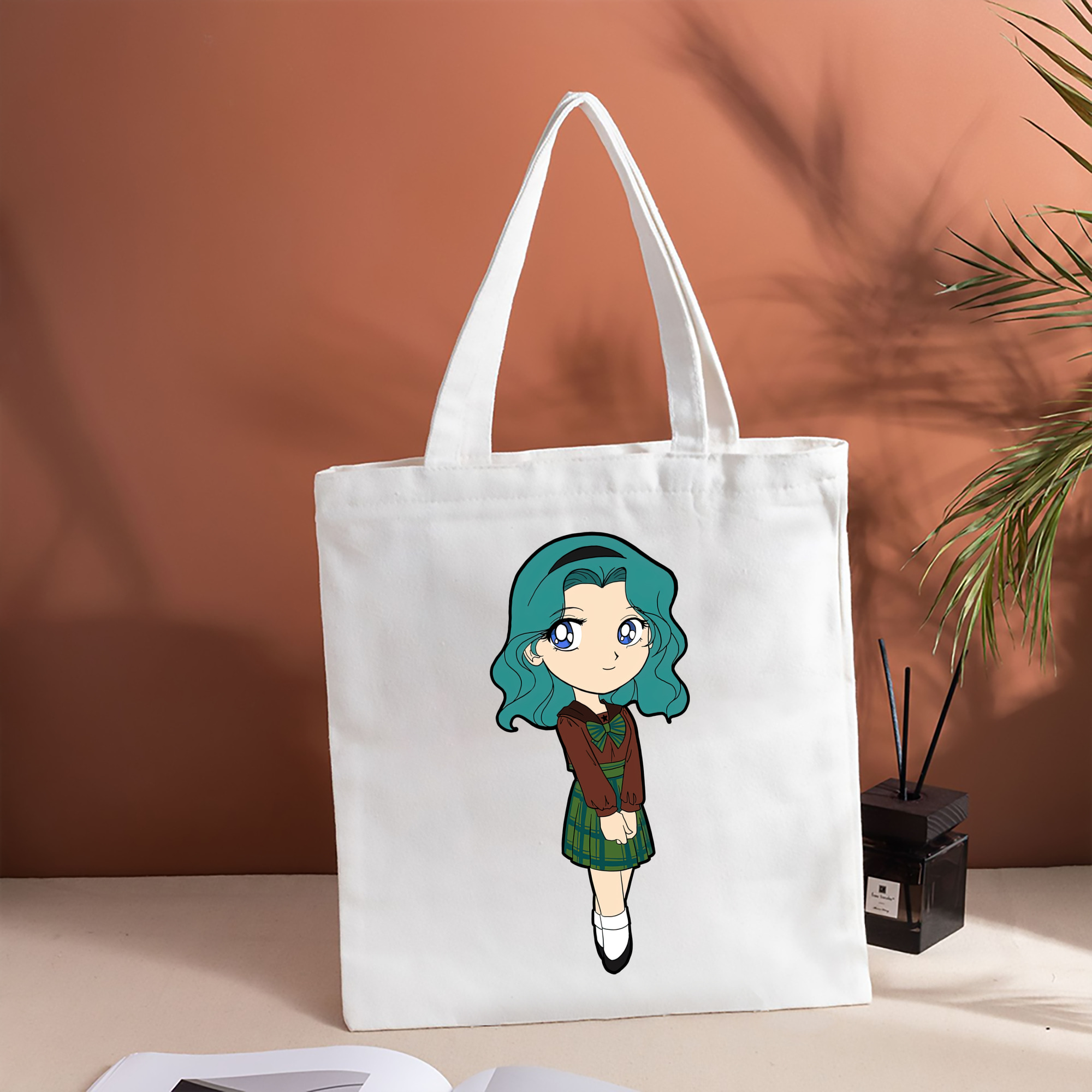 美少女戦士セーラームーン 海王 みちる（かいおう みちる） Sailor Moon Kaiou Michiru 縦型キャンバス生地手提げバッグ　トートバッグ