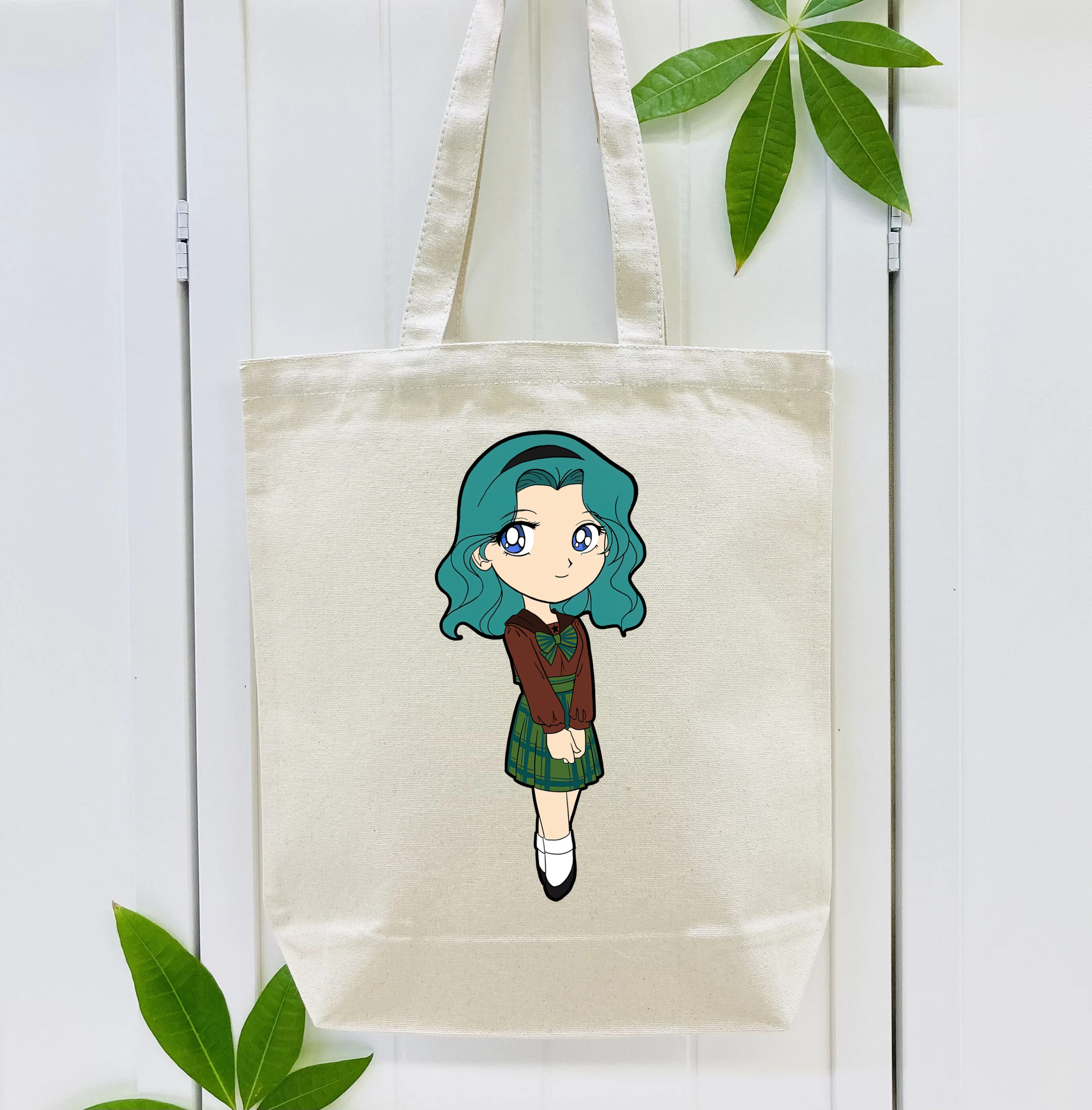 美少女戦士セーラームーン 海王 みちる（かいおう みちる） Sailor Moon Kaiou Michiru 縦型キャンバス生地手提げバッグ　トートバッグ