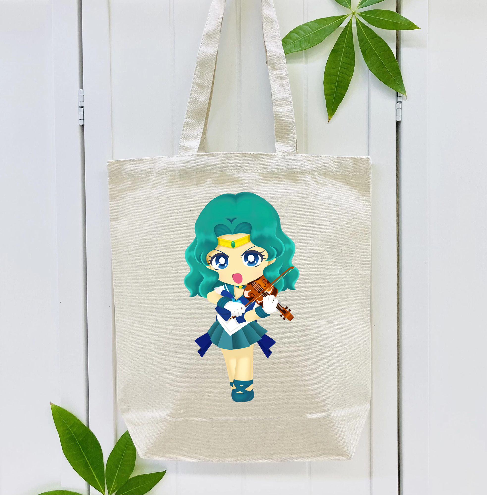 美少女戦士セーラームーン 海王 みちる（かいおう みちる） Sailor Moon Kaiou Michiru 縦型キャンバス生地手提げバッグ　トートバッグ