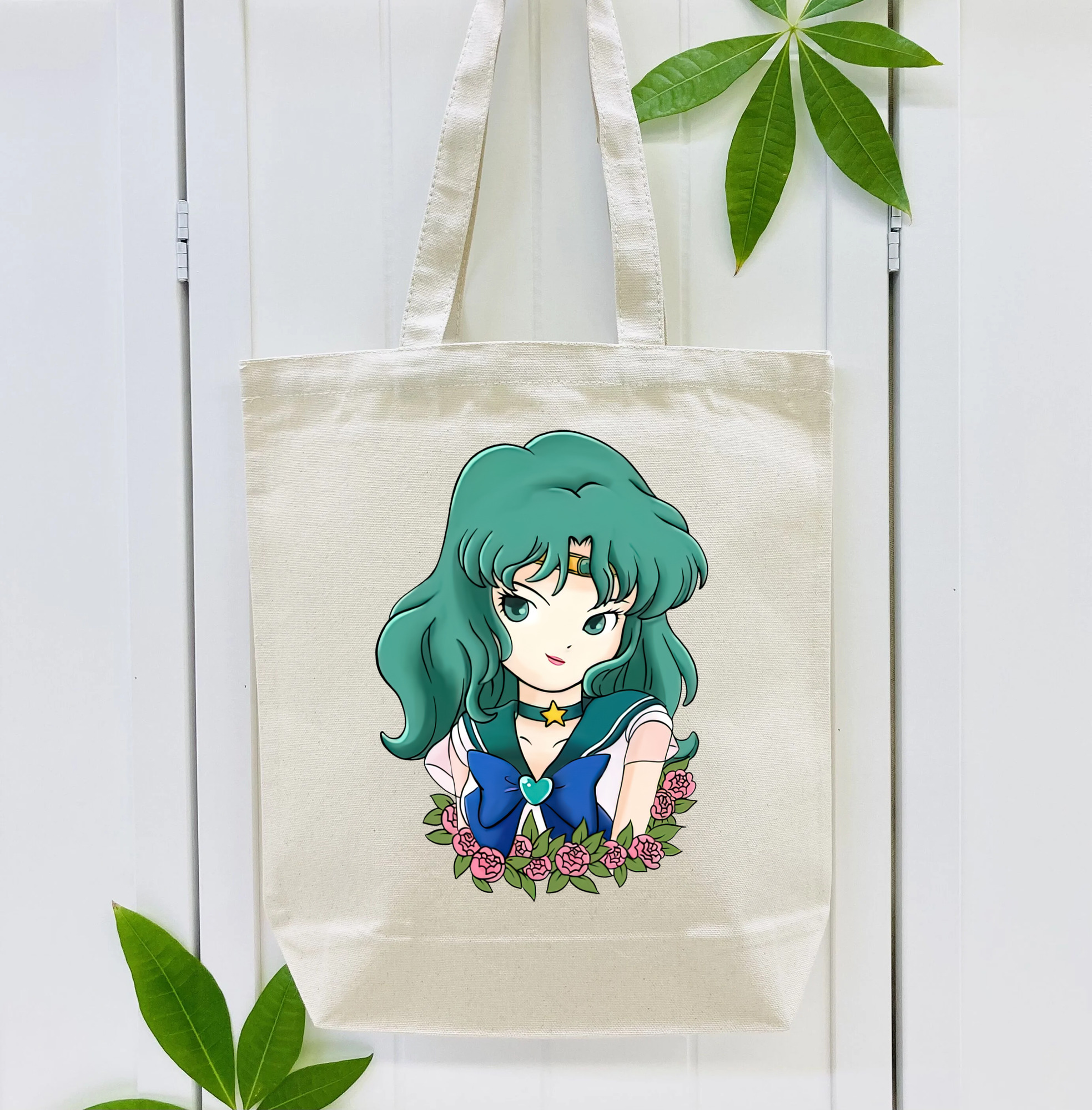 美少女戦士セーラームーン 海王 みちる（かいおう みちる） Sailor Moon Kaiou Michiru 縦型キャンバス生地手提げバッグ　トートバッグ