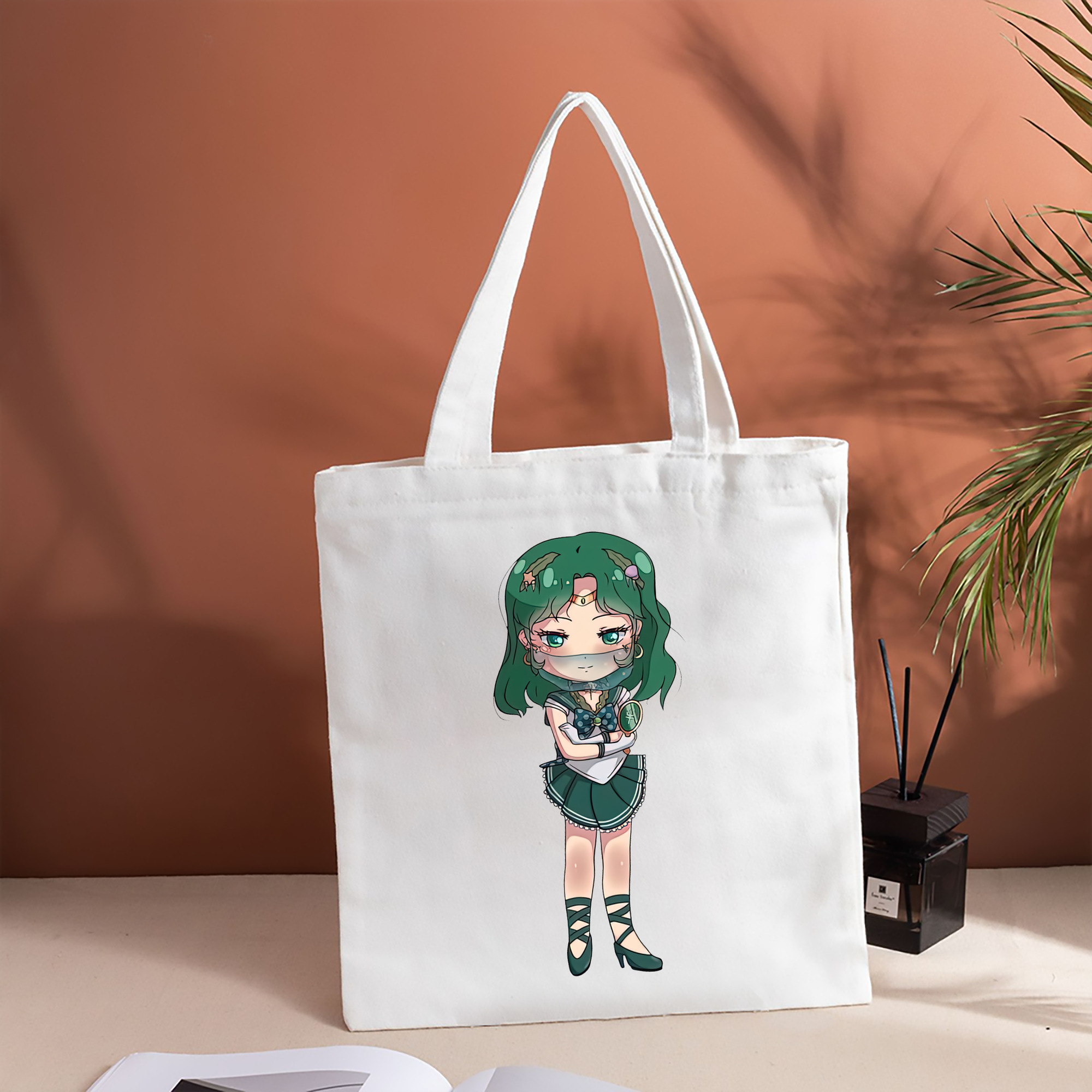 美少女戦士セーラームーン 海王 みちる（かいおう みちる） Sailor Moon Kaiou Michiru 縦型キャンバス生地手提げバッグ　トートバッグ
