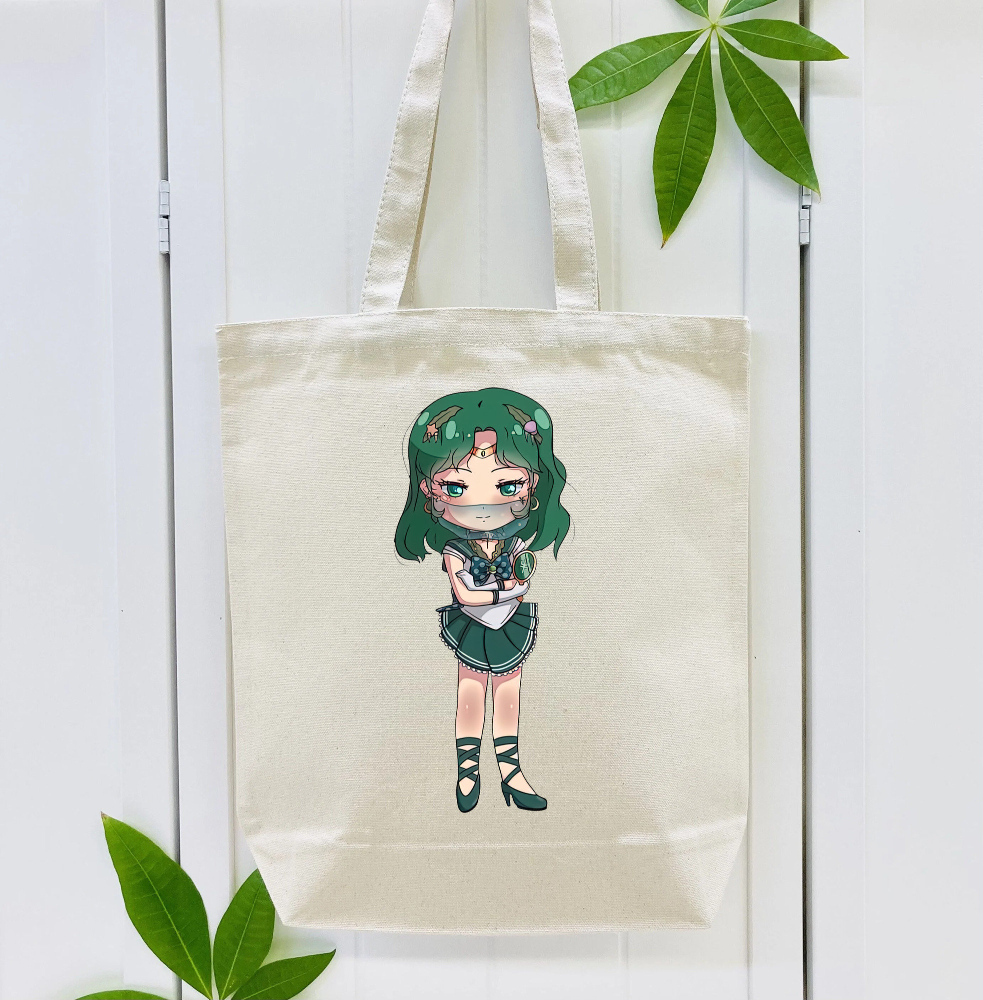 美少女戦士セーラームーン 海王 みちる（かいおう みちる） Sailor Moon Kaiou Michiru 縦型キャンバス生地手提げバッグ　トートバッグ