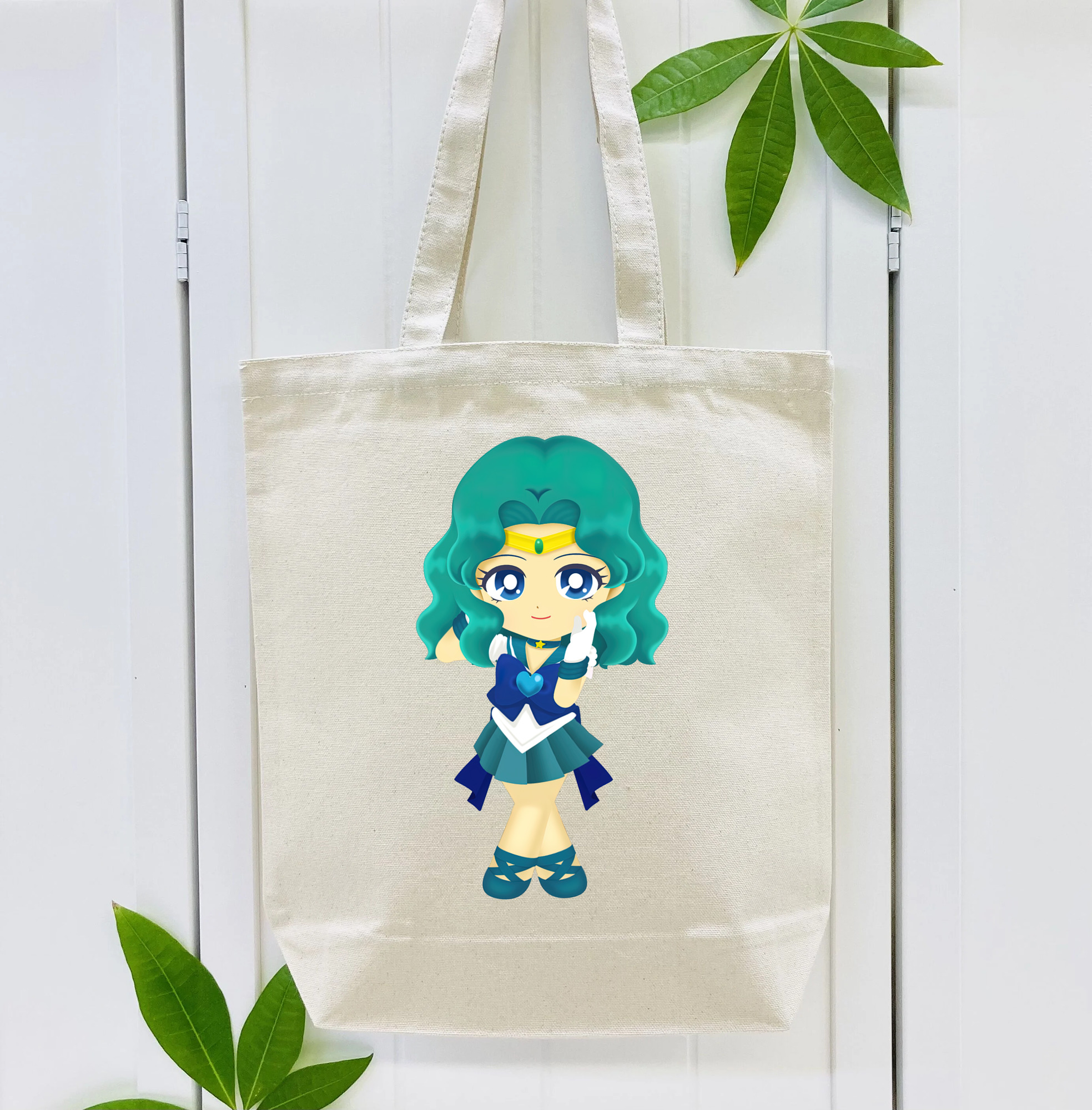 美少女戦士セーラームーン 海王 みちる（かいおう みちる） Sailor Moon Kaiou Michiru 縦型キャンバス生地手提げバッグ　トートバッグ