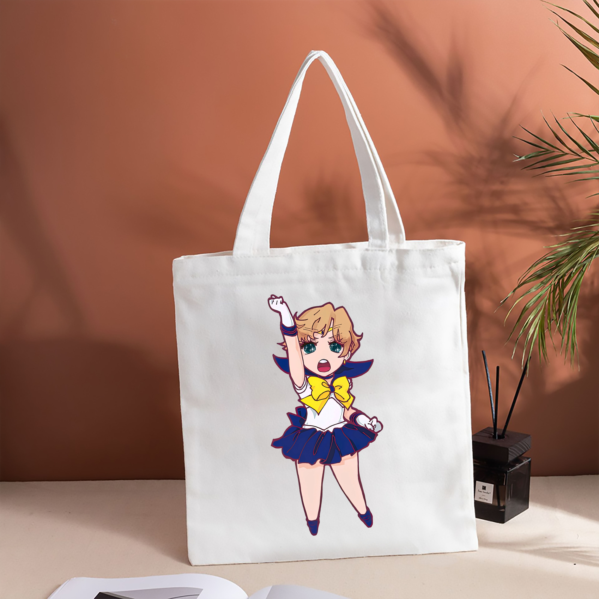 美少女戦士セーラームーン 天王はるか Sailor Moon Tenoh Haruka 縦型キャンバス生地手提げバッグ　トートバッグ