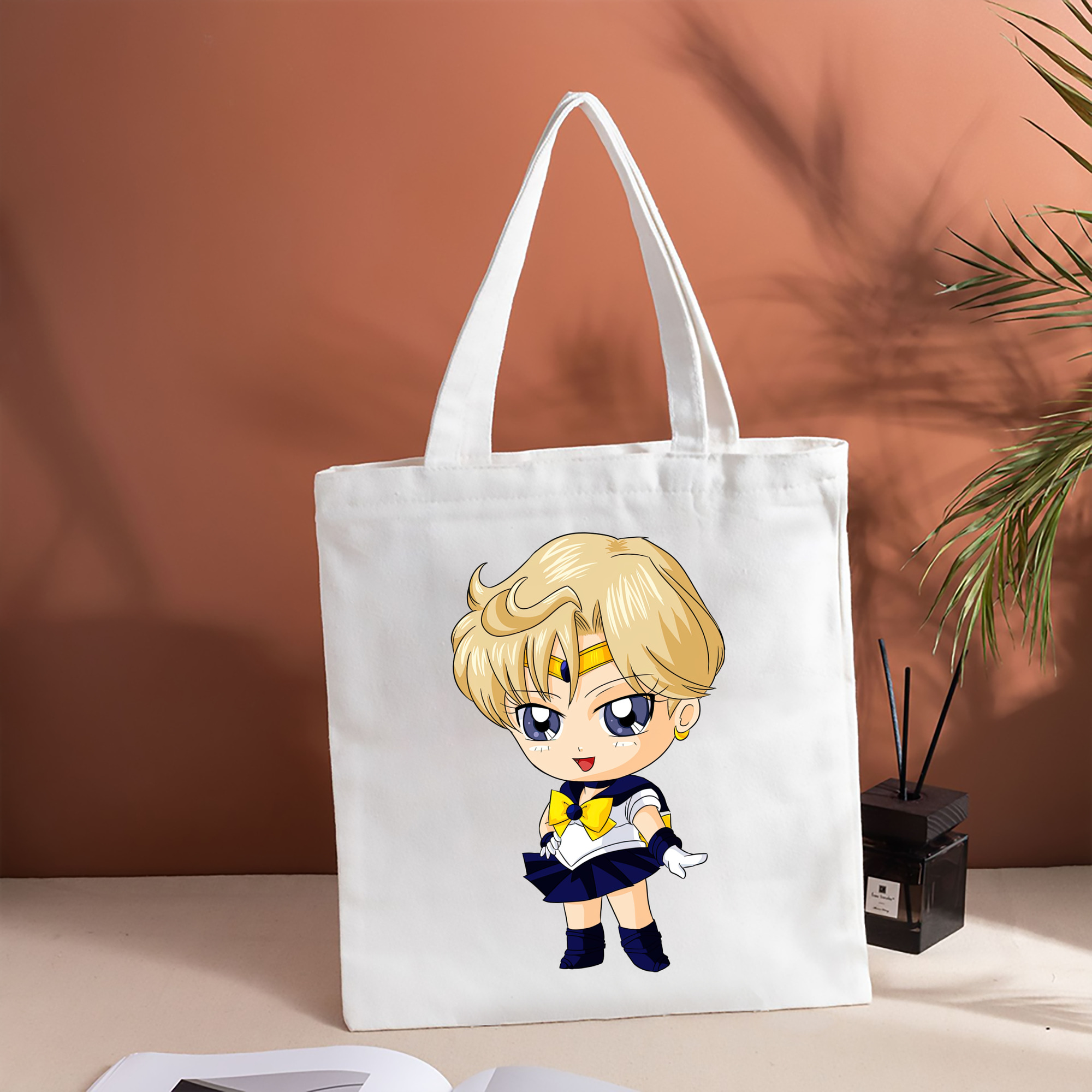 美少女戦士セーラームーン 天王はるか Sailor Moon Tenoh Haruka 縦型キャンバス生地手提げバッグ　トートバッグ