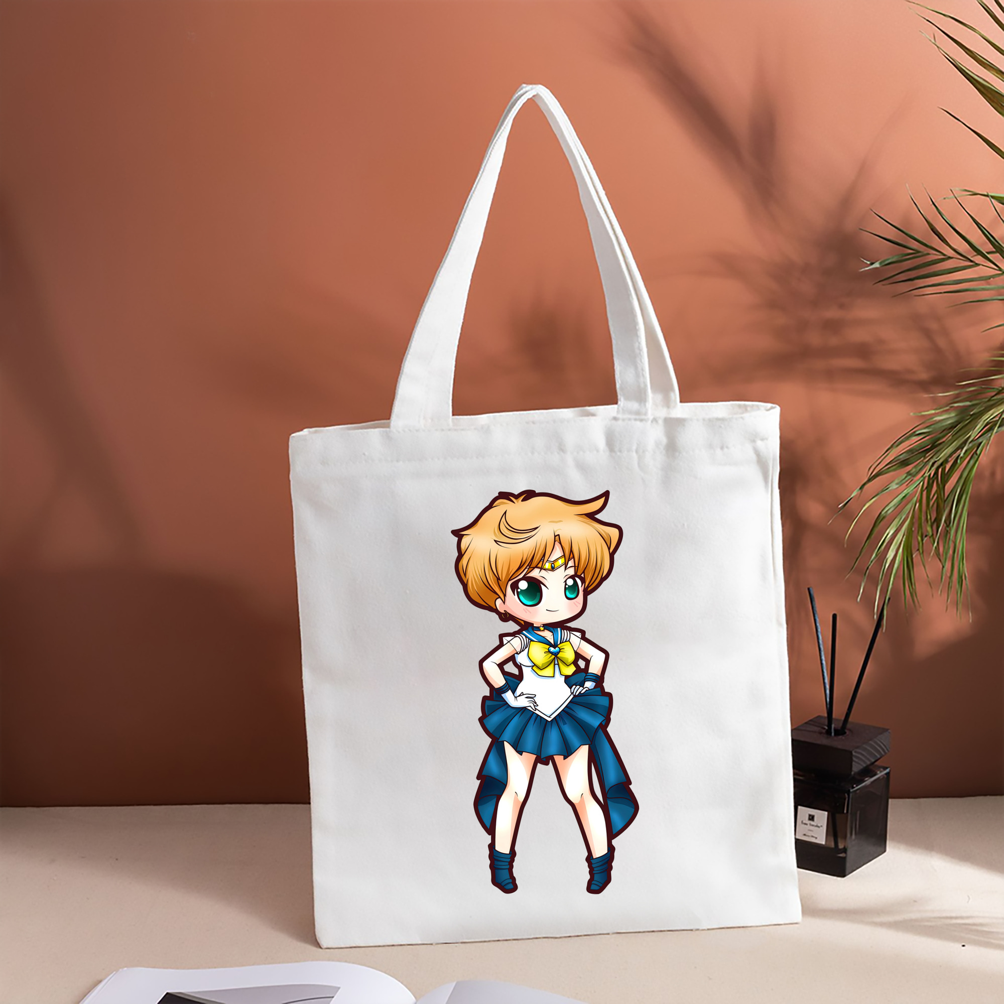 美少女戦士セーラームーン 天王はるか Sailor Moon Tenoh Haruka 縦型キャンバス生地手提げバッグ　トートバッグ