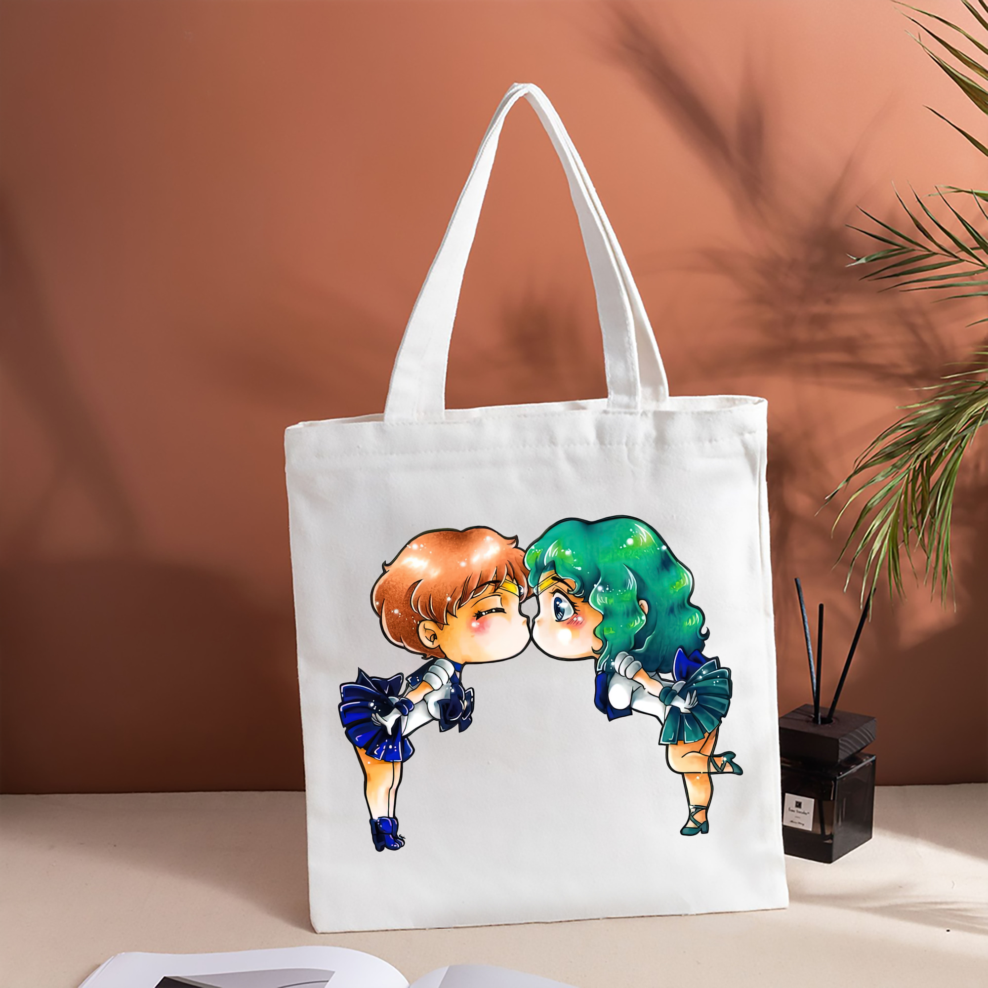 美少女戦士セーラームーン 天王はるか Sailor Moon Tenoh Haruka 縦型キャンバス生地手提げバッグ　トートバッグ