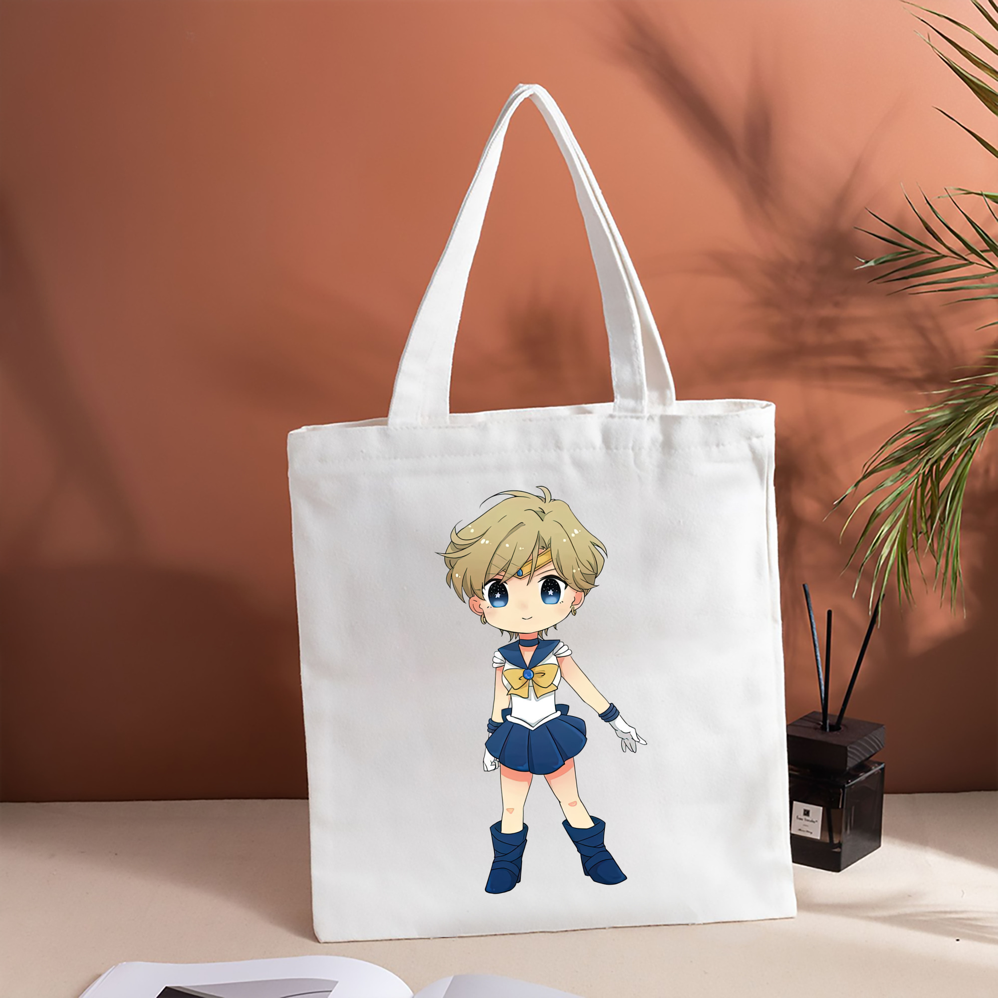 美少女戦士セーラームーン 天王はるか Sailor Moon Tenoh Haruka 縦型キャンバス生地手提げバッグ　トートバッグ