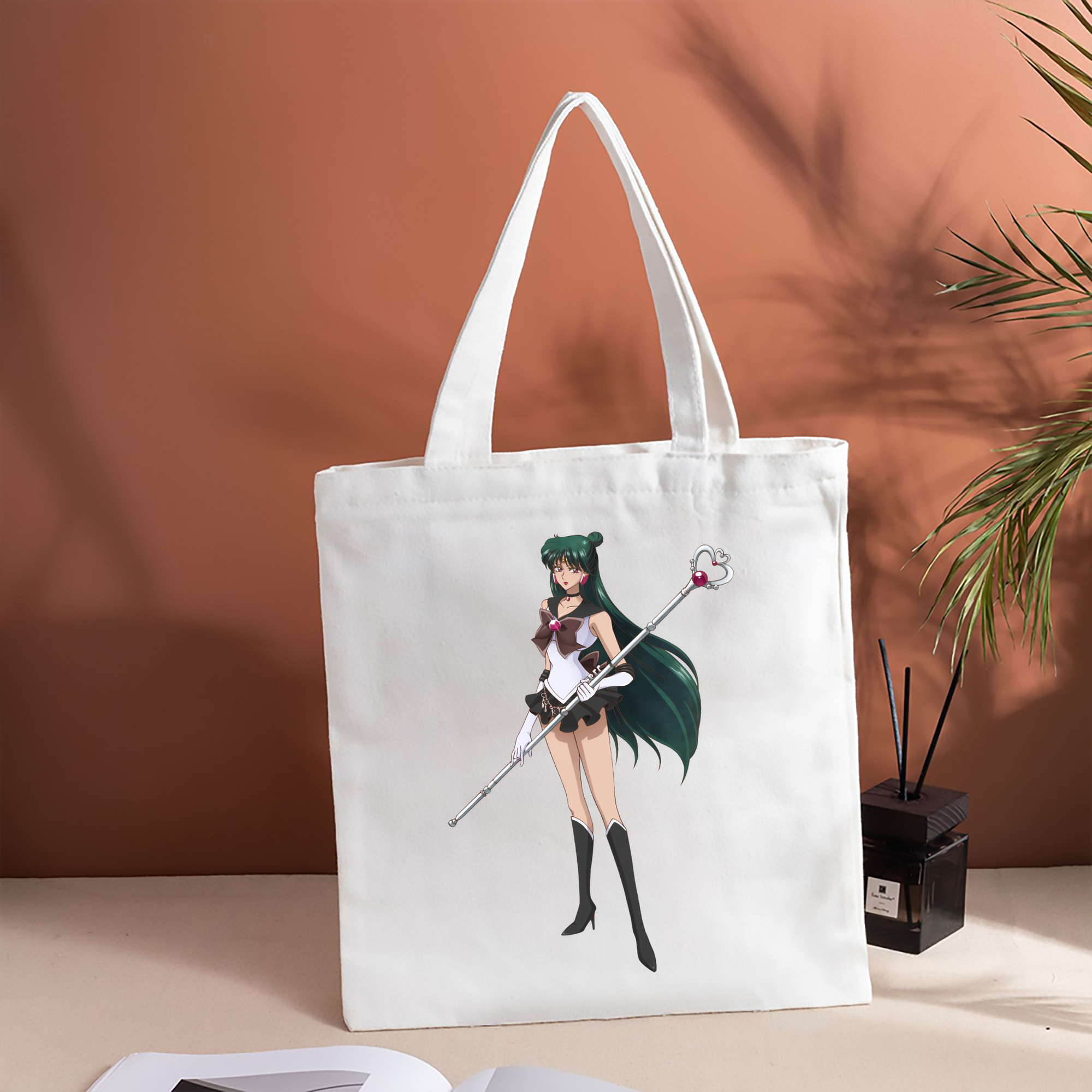 美少女戦士セーラームーン 冥王せつな Sailor Moon Meiou Setsuna 縦型キャンバス生地手提げバッグ　トートバッグ