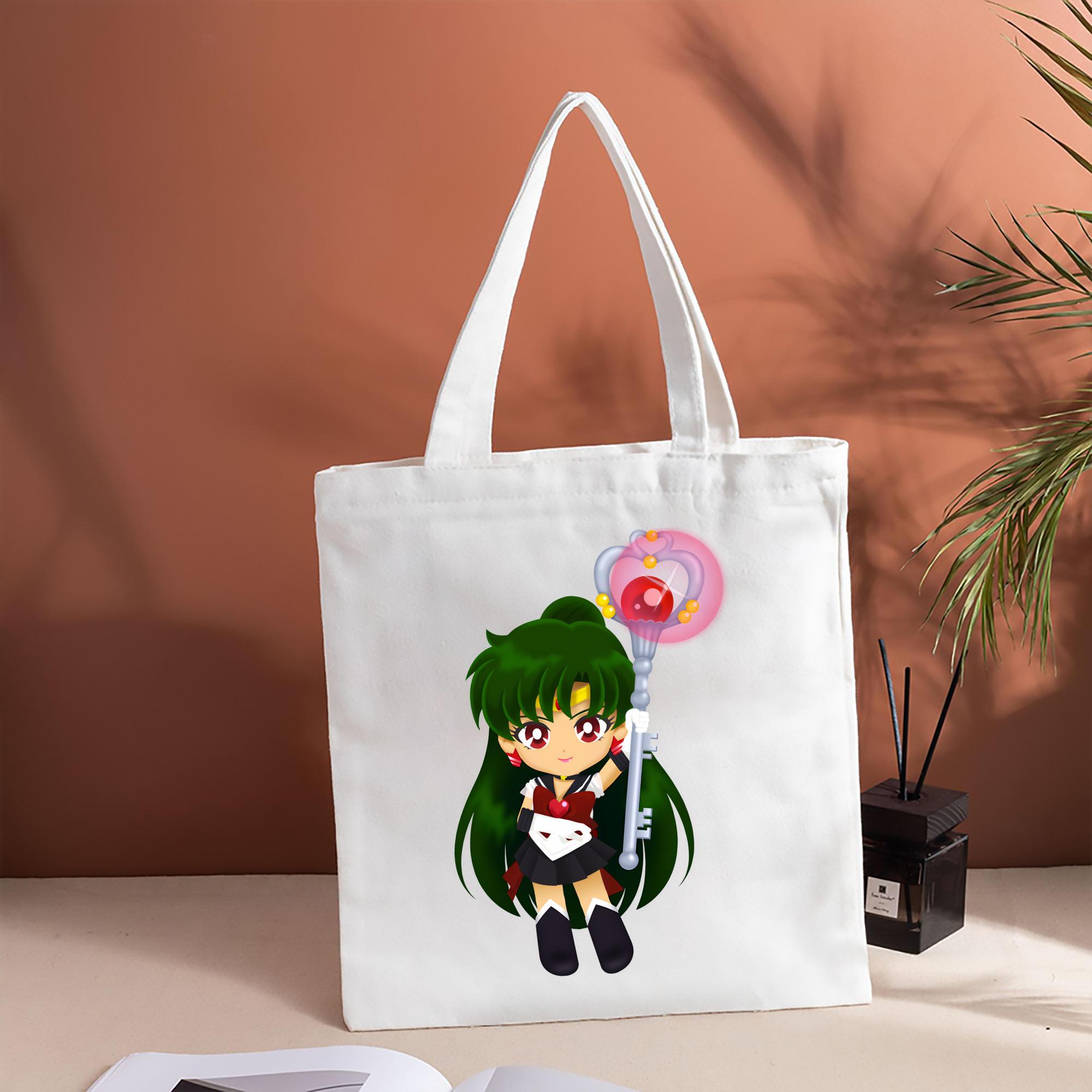 美少女戦士セーラームーン 冥王せつな Sailor Moon Meiou Setsuna 縦型キャンバス生地手提げバッグ　トートバッグ