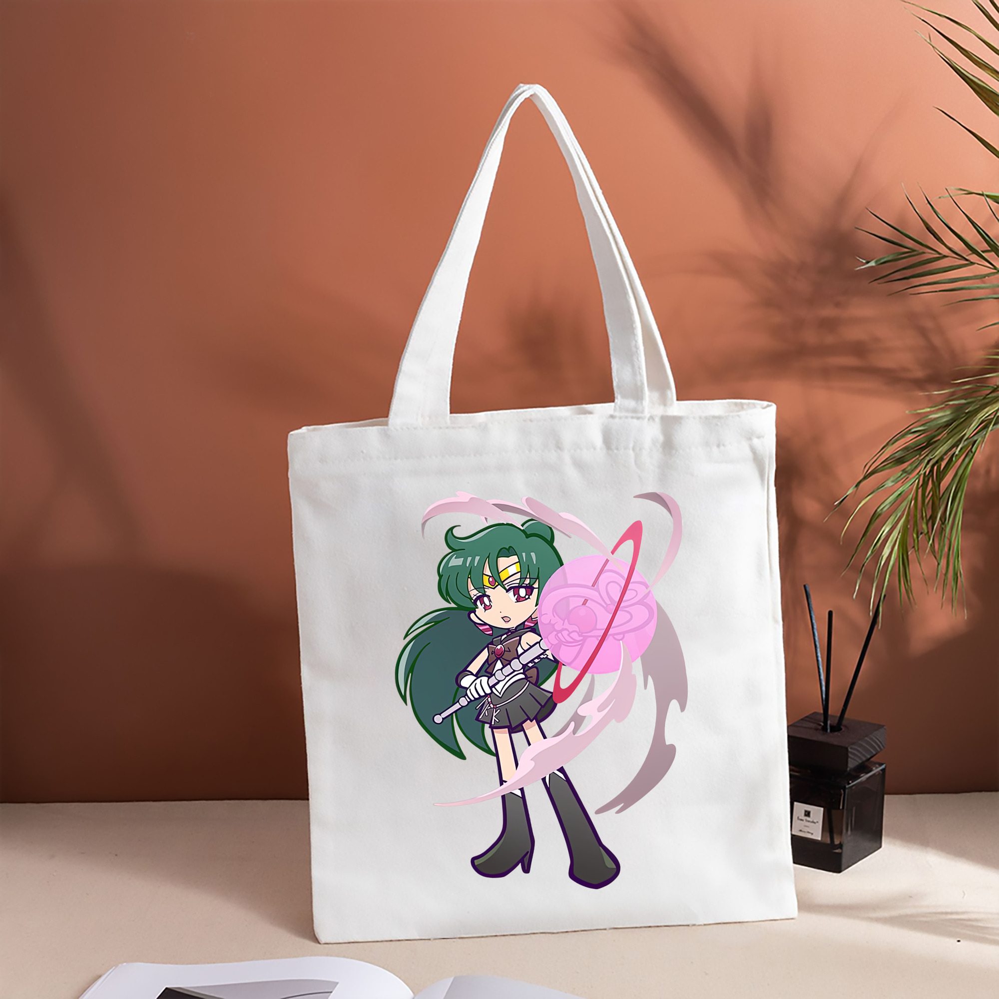美少女戦士セーラームーン 冥王せつな Sailor Moon Meiou Setsuna 縦型キャンバス生地手提げバッグ　トートバッグ