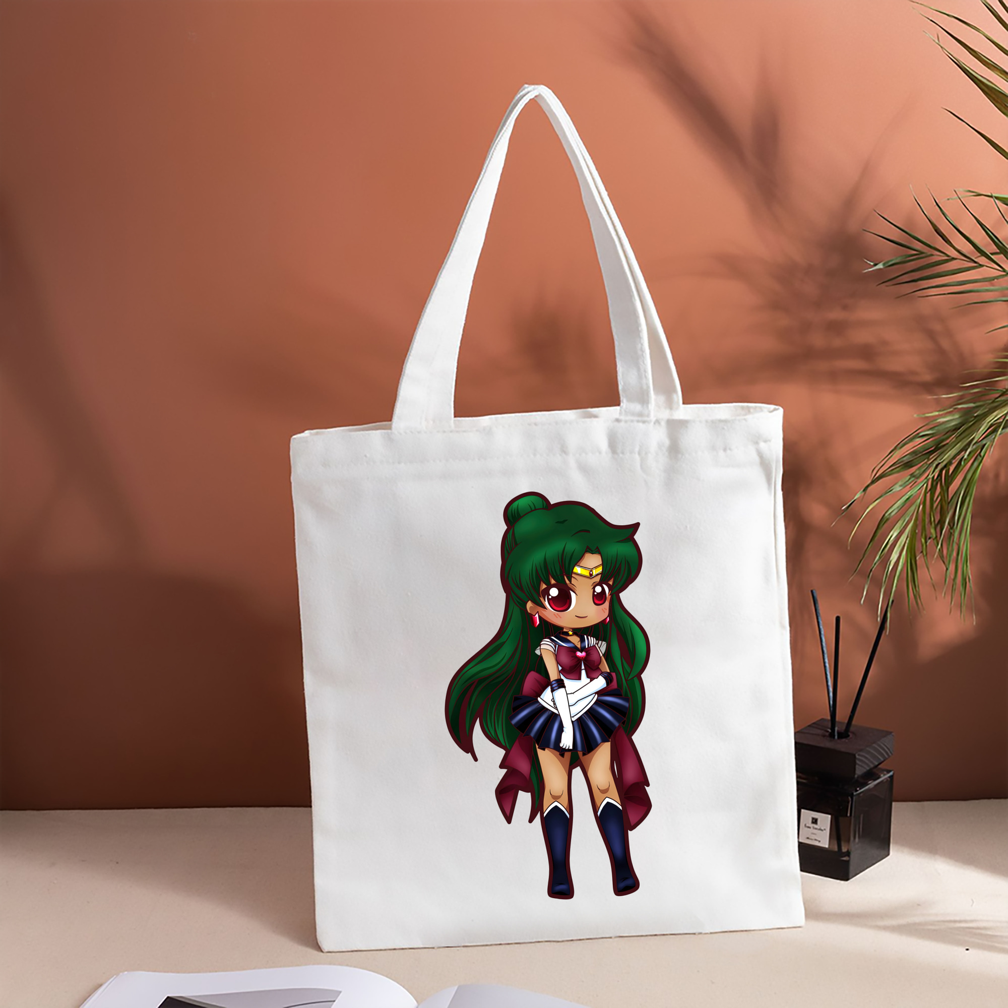 美少女戦士セーラームーン 冥王せつな Sailor Moon Meiou Setsuna 縦型キャンバス生地手提げバッグ　トートバッグ