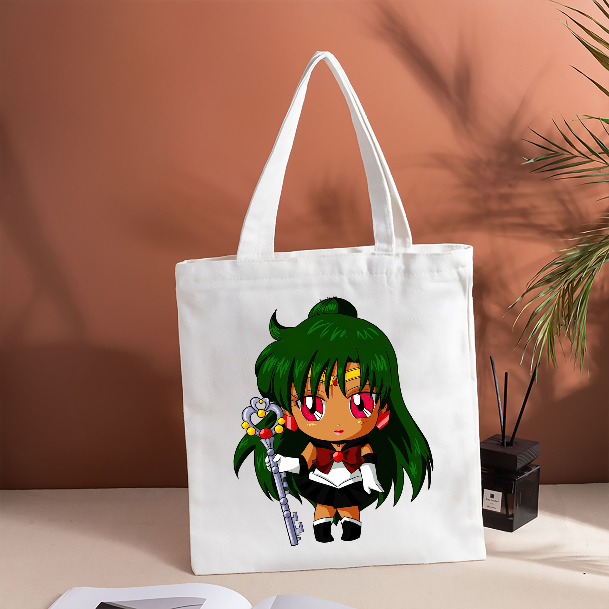 美少女戦士セーラームーン 冥王せつな Sailor Moon Meiou Setsuna 縦型キャンバス生地手提げバッグ　トートバッグ