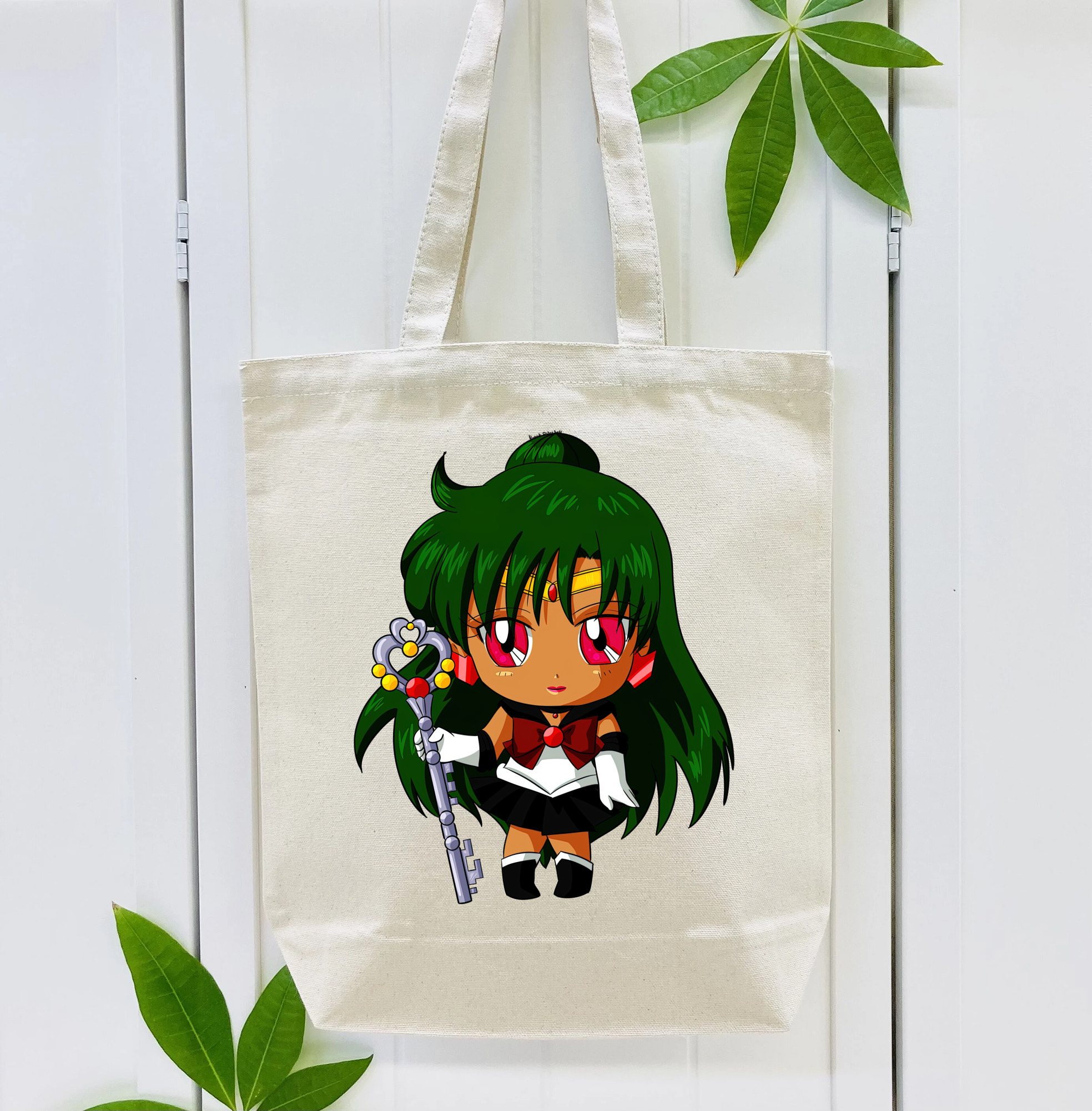 美少女戦士セーラームーン 冥王せつな Sailor Moon Meiou Setsuna 縦型キャンバス生地手提げバッグ　トートバッグ