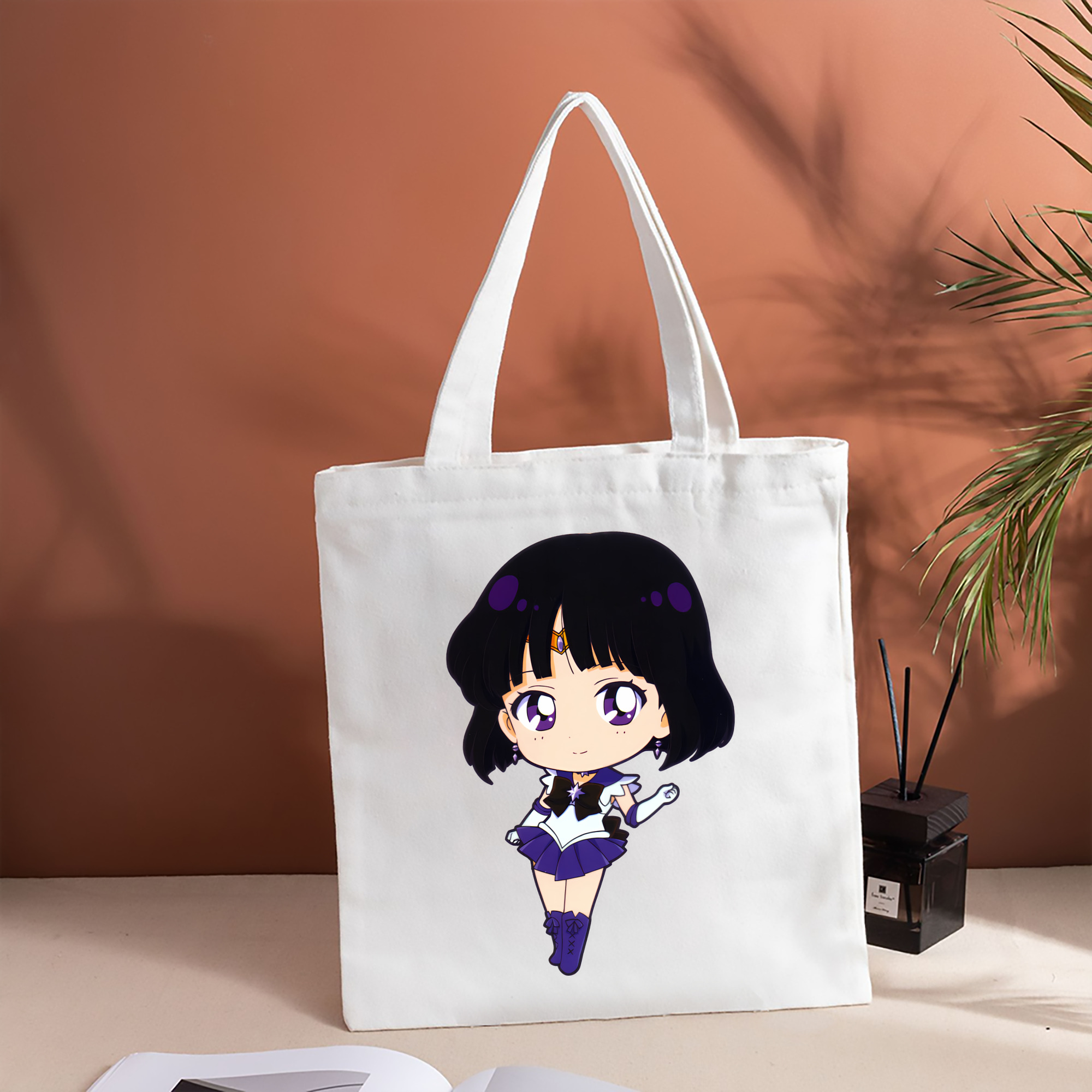 美少女戦士セーラームーン 土萠ほたる Sailor Moon Tomoe Hotaru （セーラーサターン；Sailor Saturn） 縦型キャンバス生地手提げバッグ　トートバッグ