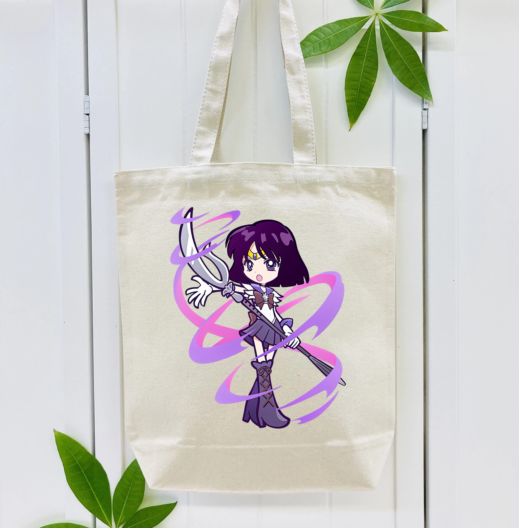 美少女戦士セーラームーン 土萠ほたる Sailor Moon Tomoe Hotaru （セーラーサターン；Sailor Saturn） 縦型キャンバス生地手提げバッグ　トートバッグ