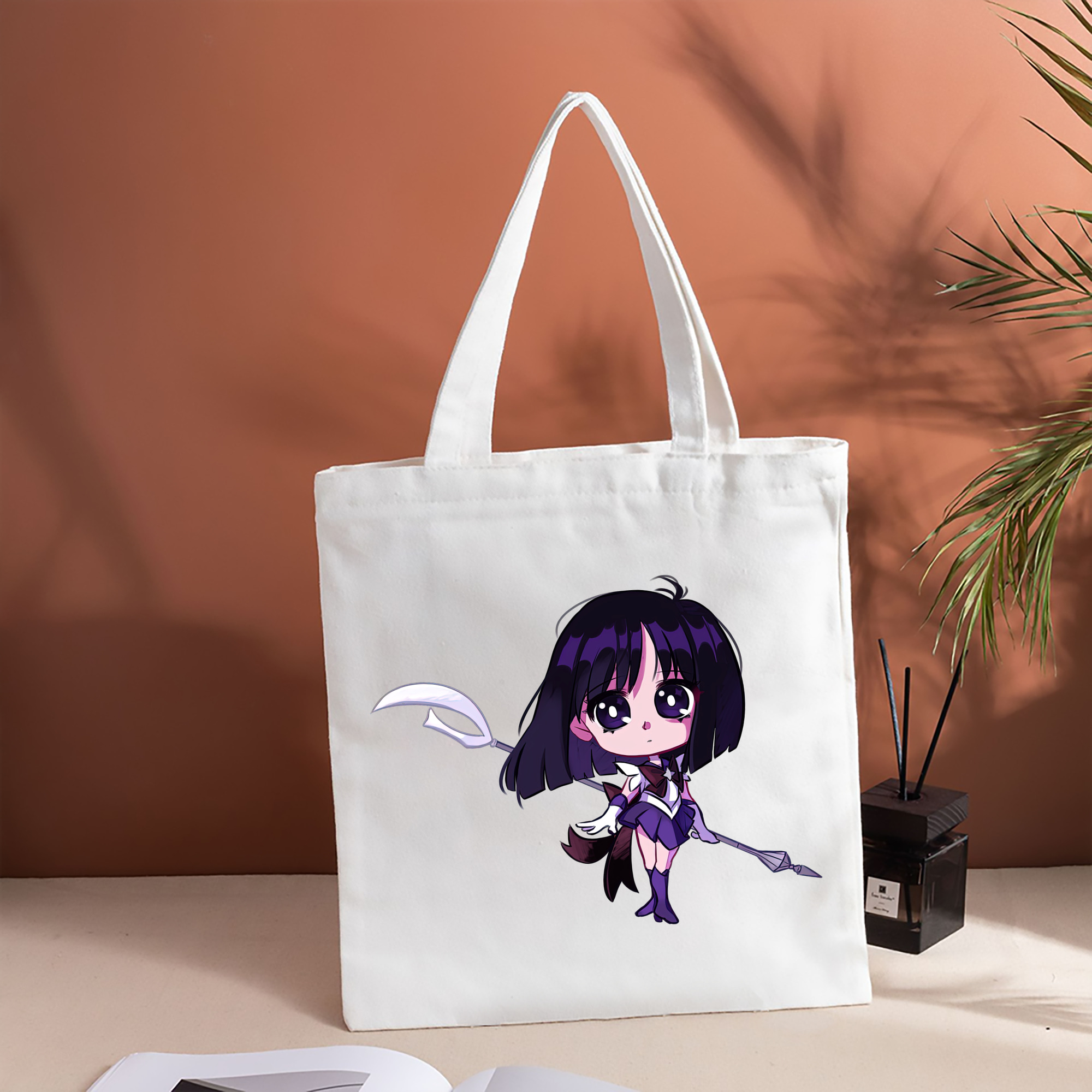 美少女戦士セーラームーン 土萠ほたる Sailor Moon Tomoe Hotaru （セーラーサターン；Sailor Saturn） 縦型キャンバス生地手提げバッグ　トートバッグ