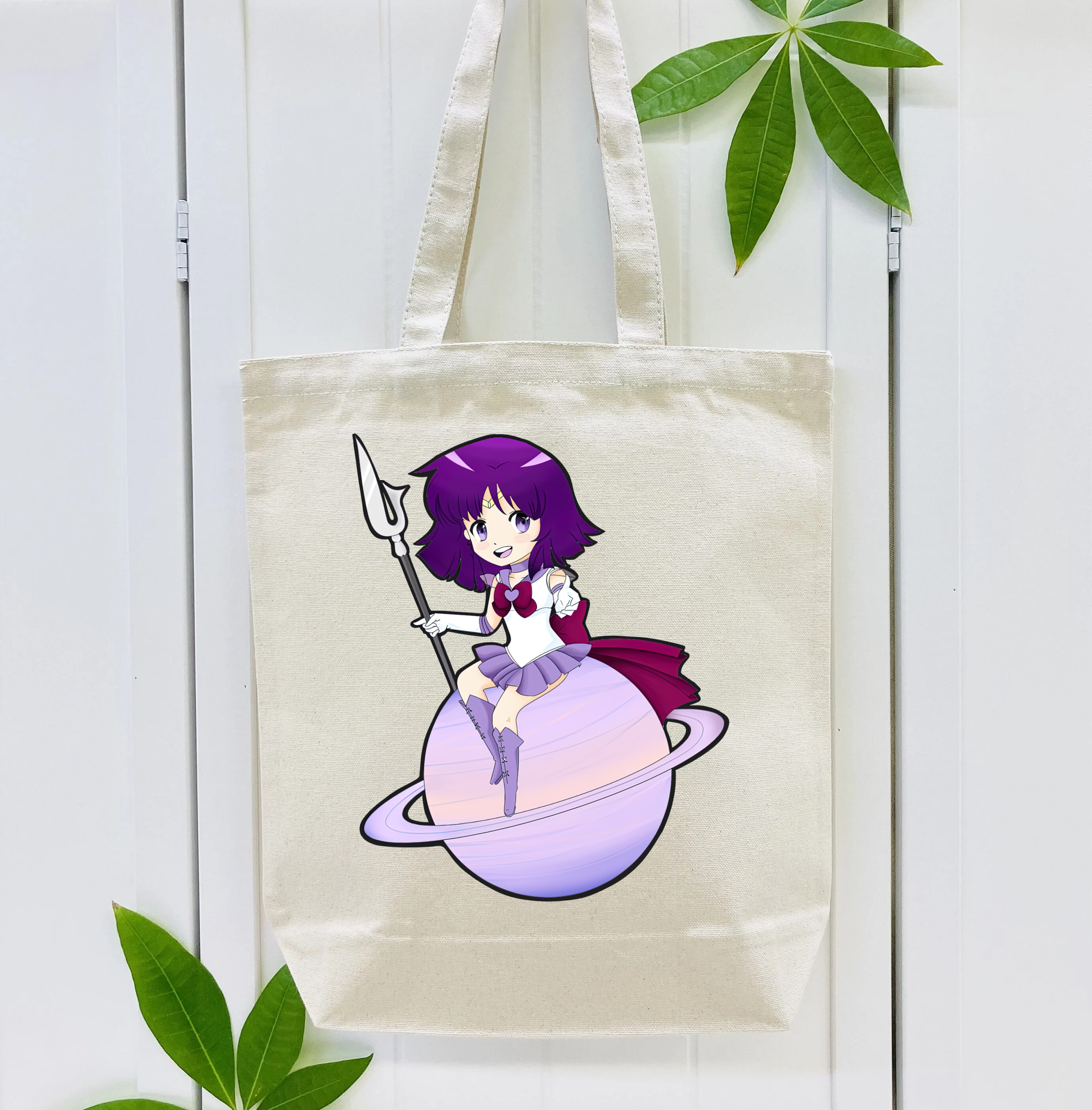 美少女戦士セーラームーン 土萠ほたる Sailor Moon Tomoe Hotaru （セーラーサターン；Sailor Saturn） 縦型キャンバス生地手提げバッグ　トートバッグ
