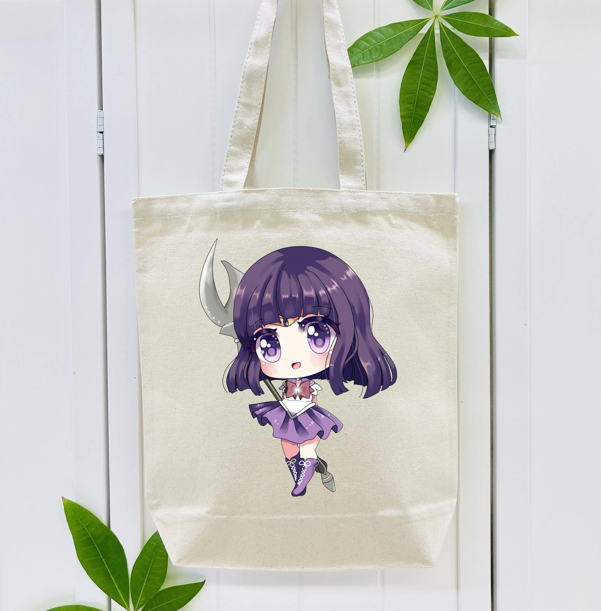 美少女戦士セーラームーン 土萠ほたる Sailor Moon Tomoe Hotaru （セーラーサターン；Sailor Saturn） 縦型キャンバス生地手提げバッグ　トートバッグ