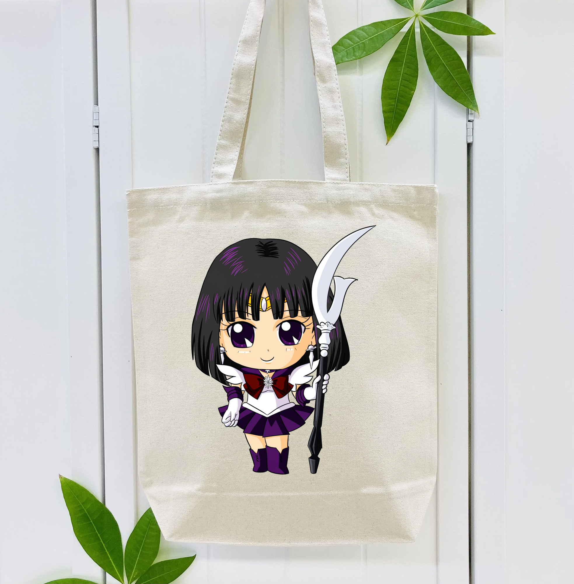 美少女戦士セーラームーン 土萠ほたる Sailor Moon Tomoe Hotaru （セーラーサターン；Sailor Saturn） 縦型キャンバス生地手提げバッグ　トートバッグ
