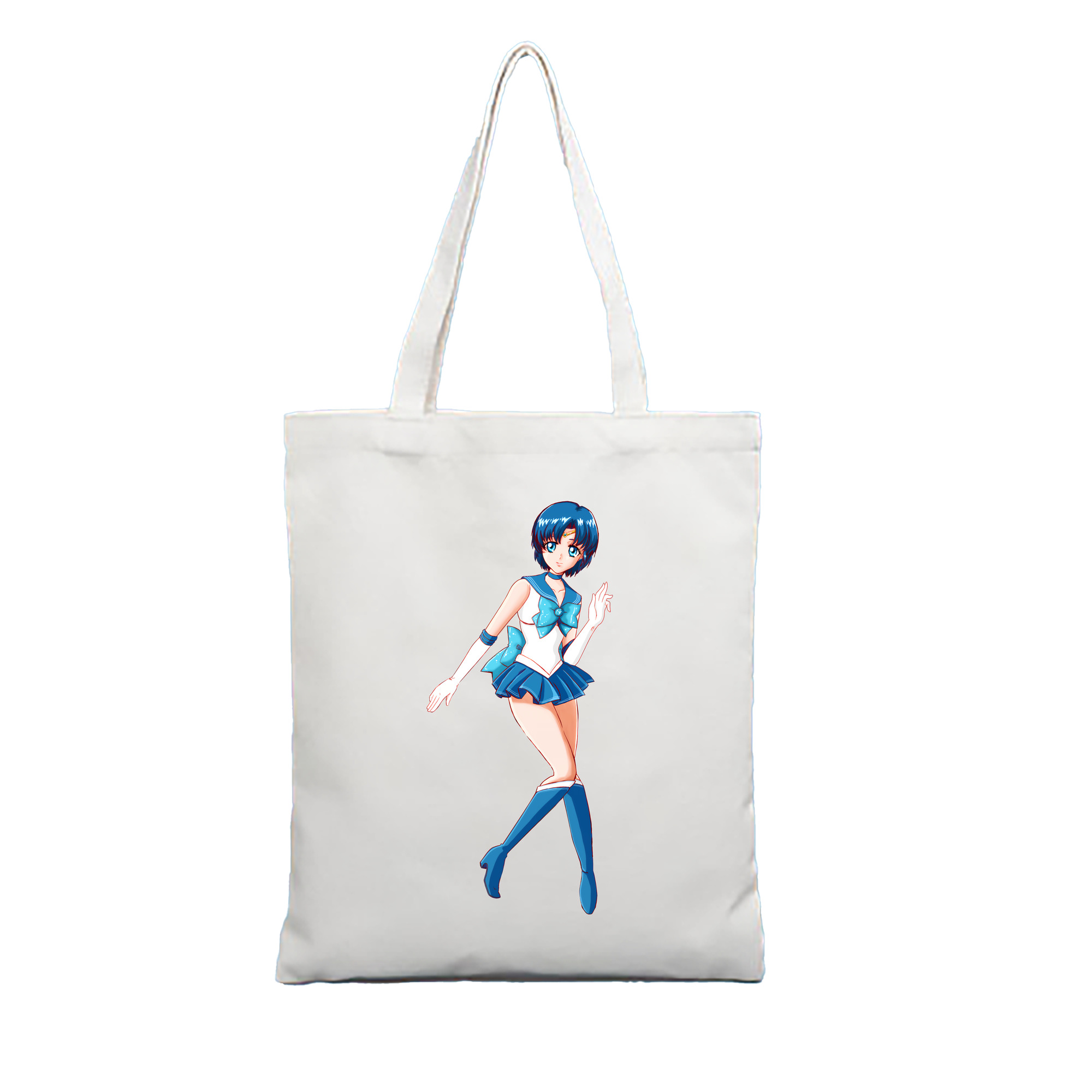 （画像用） 美少女戦士セーラームーン 水野 亜美 みずの あみ Sailor Moon Mizuno Ami 縦型キャンバス生地手提げバッグ　トートバッグ