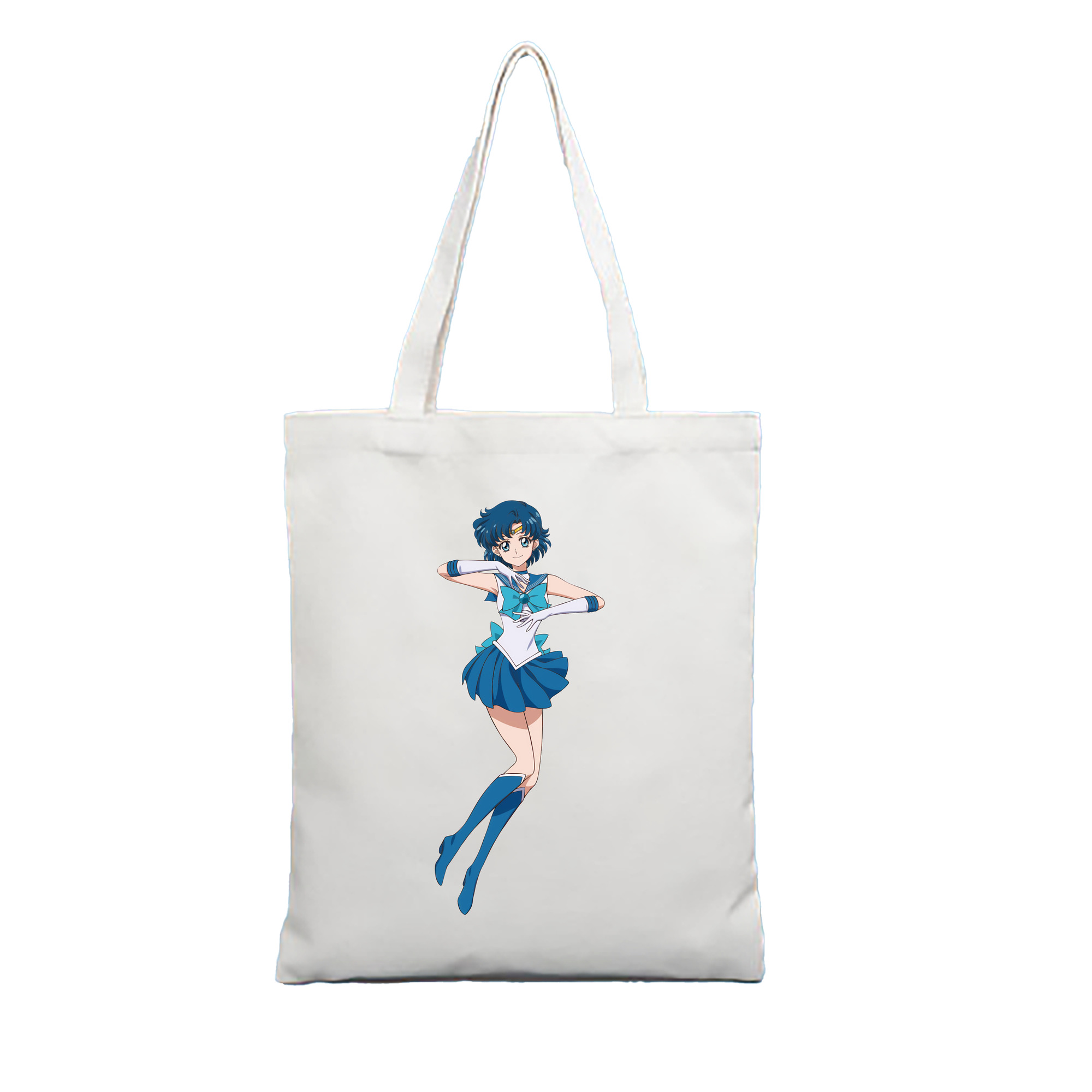 （画像用） 美少女戦士セーラームーン 水野 亜美 みずの あみ Sailor Moon Mizuno Ami 縦型キャンバス生地手提げバッグ　トートバッグ