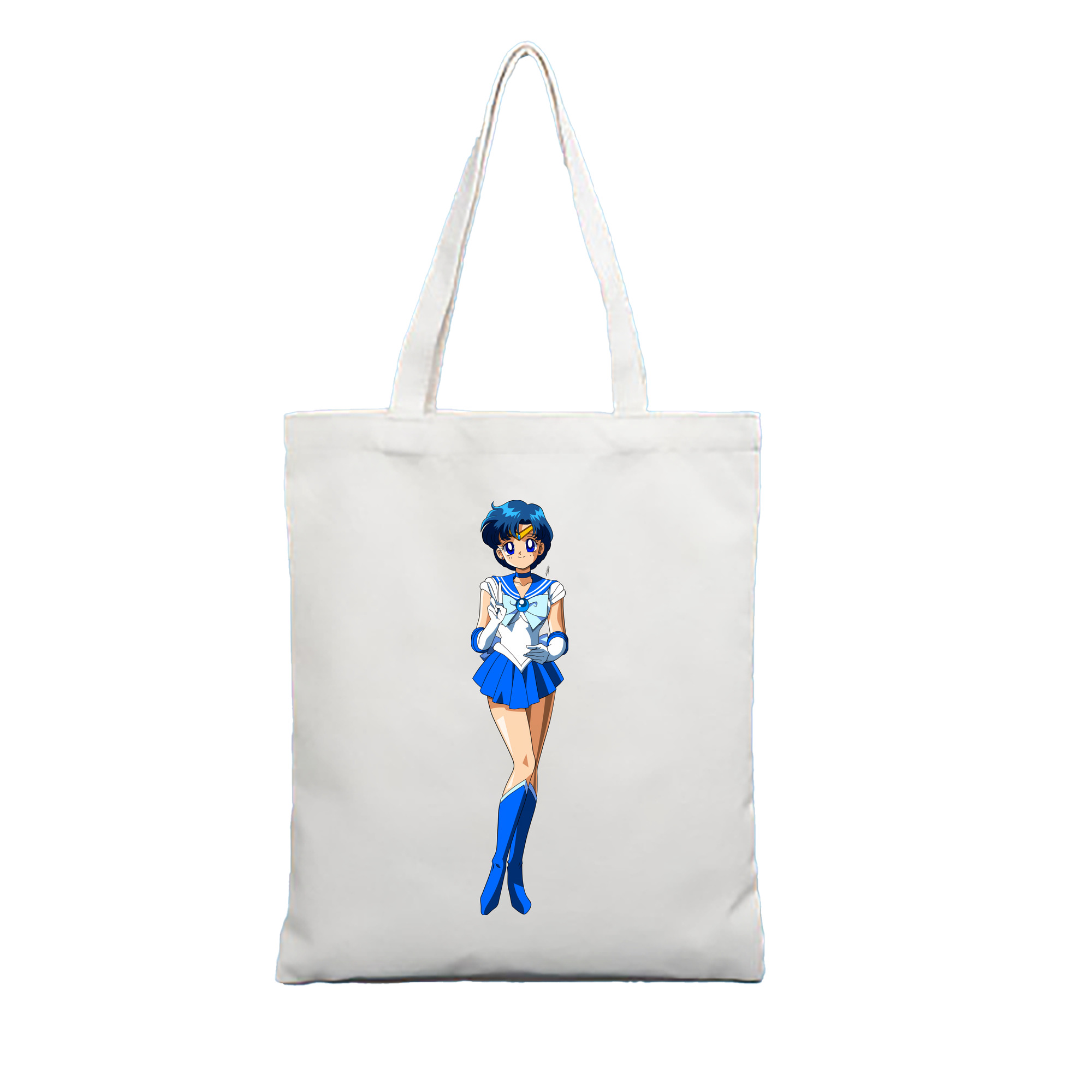 （画像用） 美少女戦士セーラームーン 水野 亜美 みずの あみ Sailor Moon Mizuno Ami 縦型キャンバス生地手提げバッグ　トートバッグ