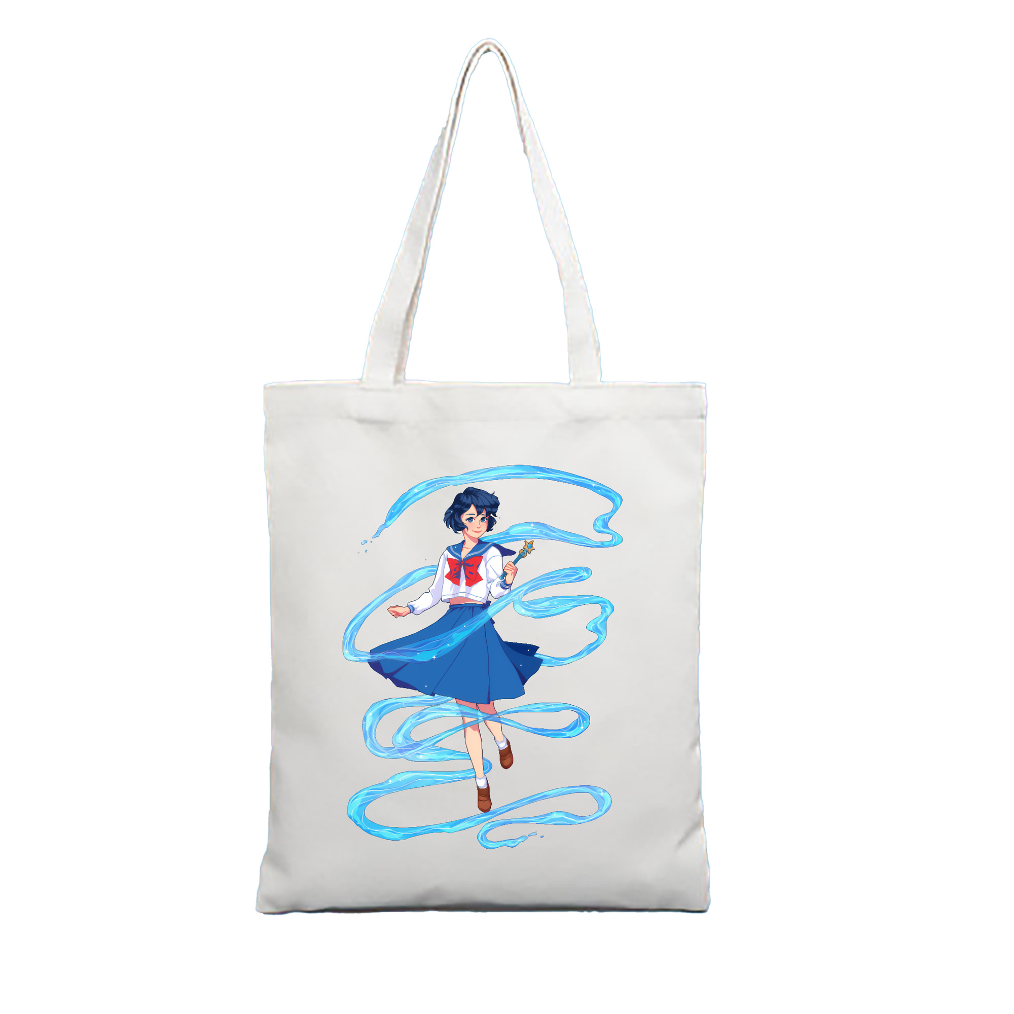 （画像用） 美少女戦士セーラームーン 水野 亜美 みずの あみ Sailor Moon Mizuno Ami 縦型キャンバス生地手提げバッグ　トートバッグ