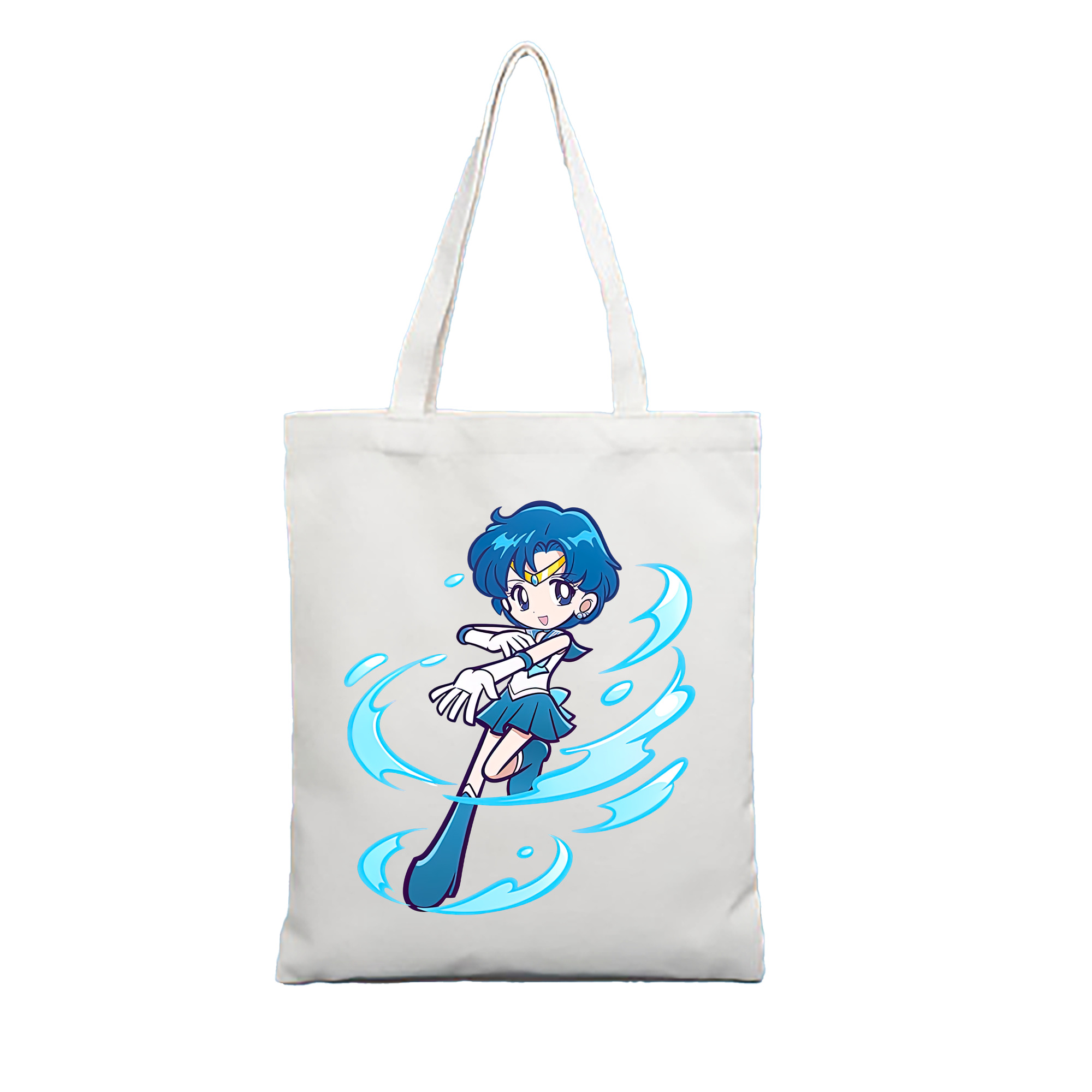 （画像用） 美少女戦士セーラームーン 水野 亜美 みずの あみ Sailor Moon Mizuno Ami 縦型キャンバス生地手提げバッグ　トートバッグ