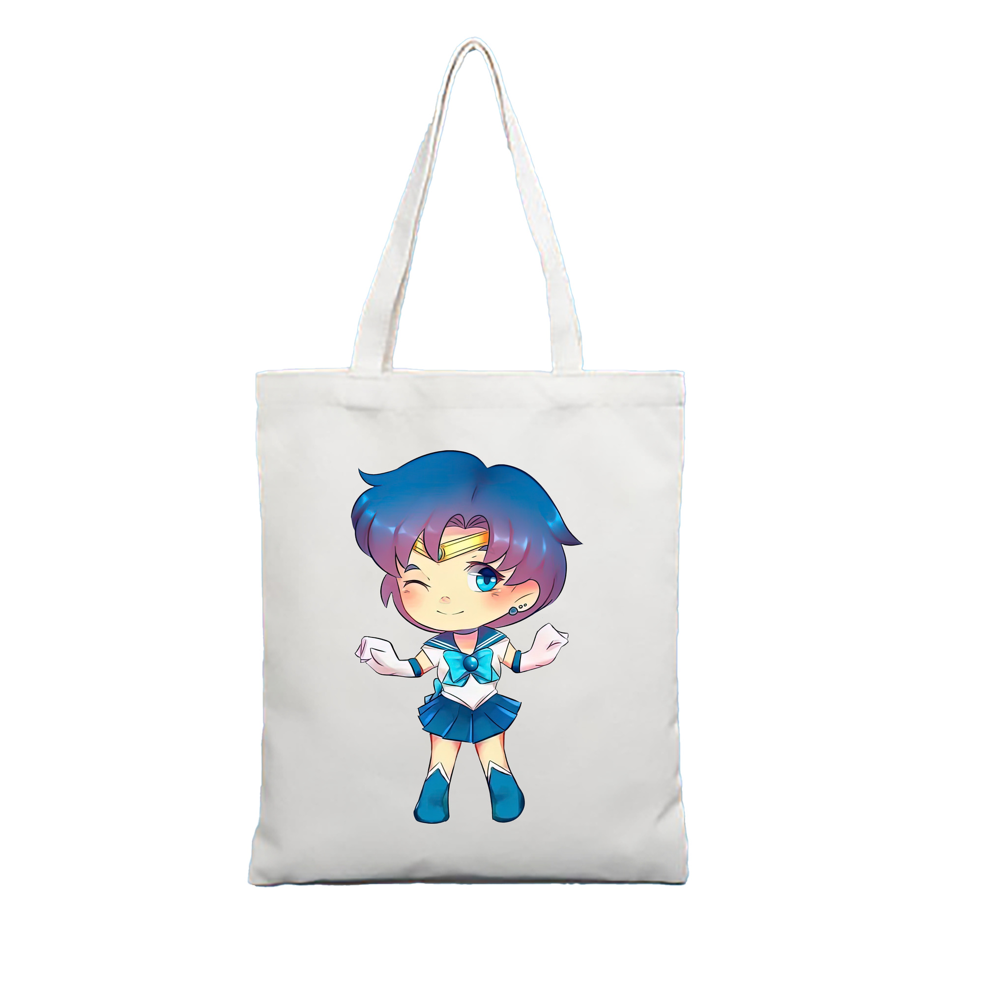 （画像用） 美少女戦士セーラームーン 水野 亜美 みずの あみ Sailor Moon Mizuno Ami 縦型キャンバス生地手提げバッグ　トートバッグ
