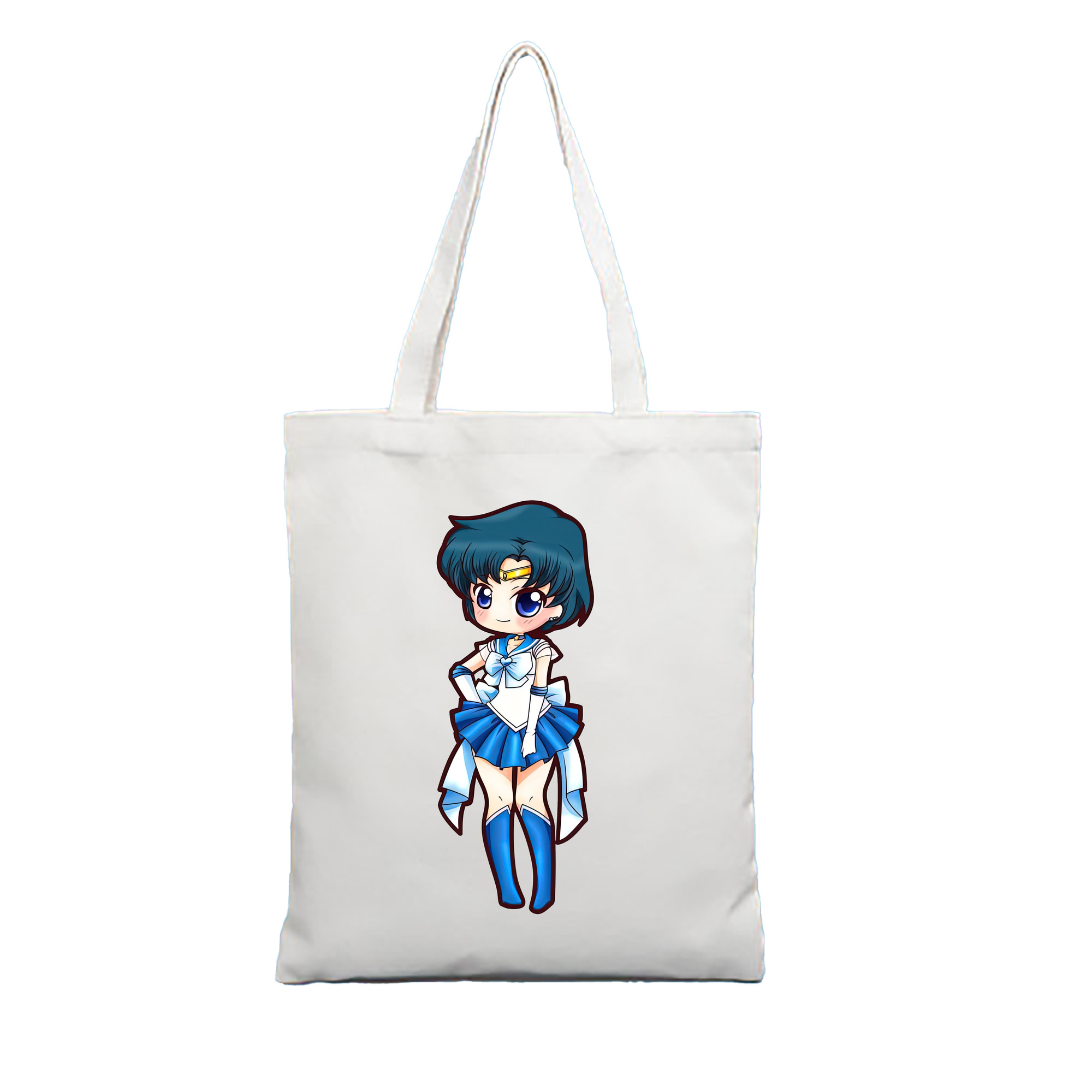 （画像用） 美少女戦士セーラームーン 水野 亜美 みずの あみ Sailor Moon Mizuno Ami 縦型キャンバス生地手提げバッグ　トートバッグ