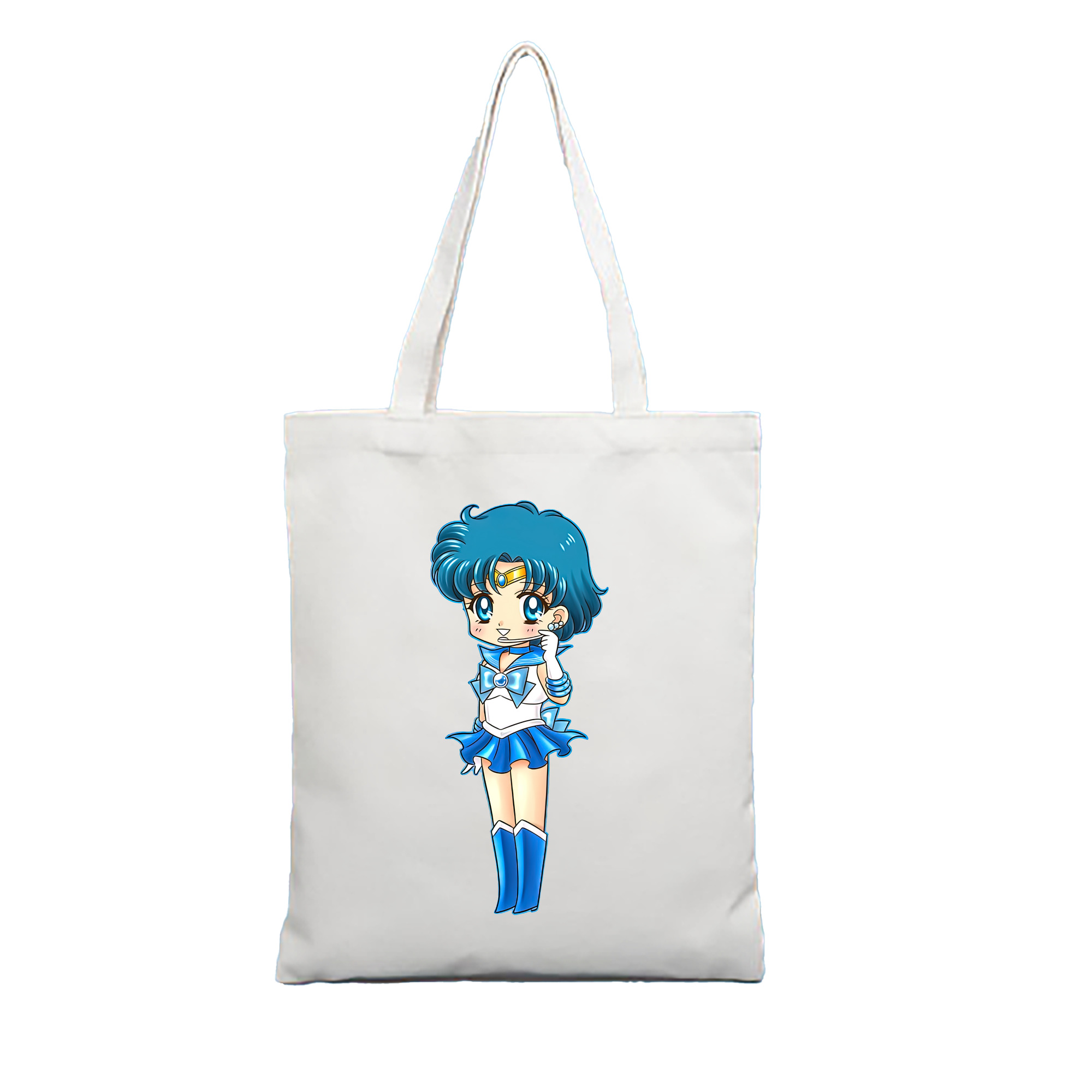 （画像用） 美少女戦士セーラームーン 水野 亜美 みずの あみ Sailor Moon Mizuno Ami 縦型キャンバス生地手提げバッグ　トートバッグ