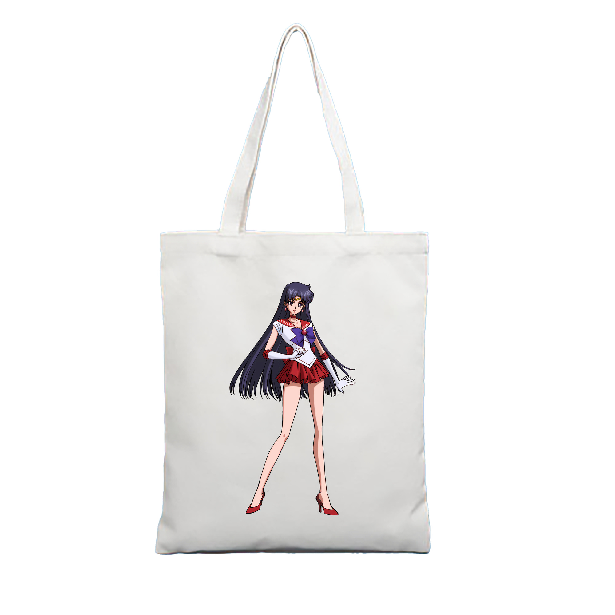（画像用） 美少女戦士セーラームーン 火野レイ ひの レイ Sailor Moon Hino Rei （セーラーマーズ,Sailor Mars） 縦型キャンバス生地手提げバッグ　トートバッグ