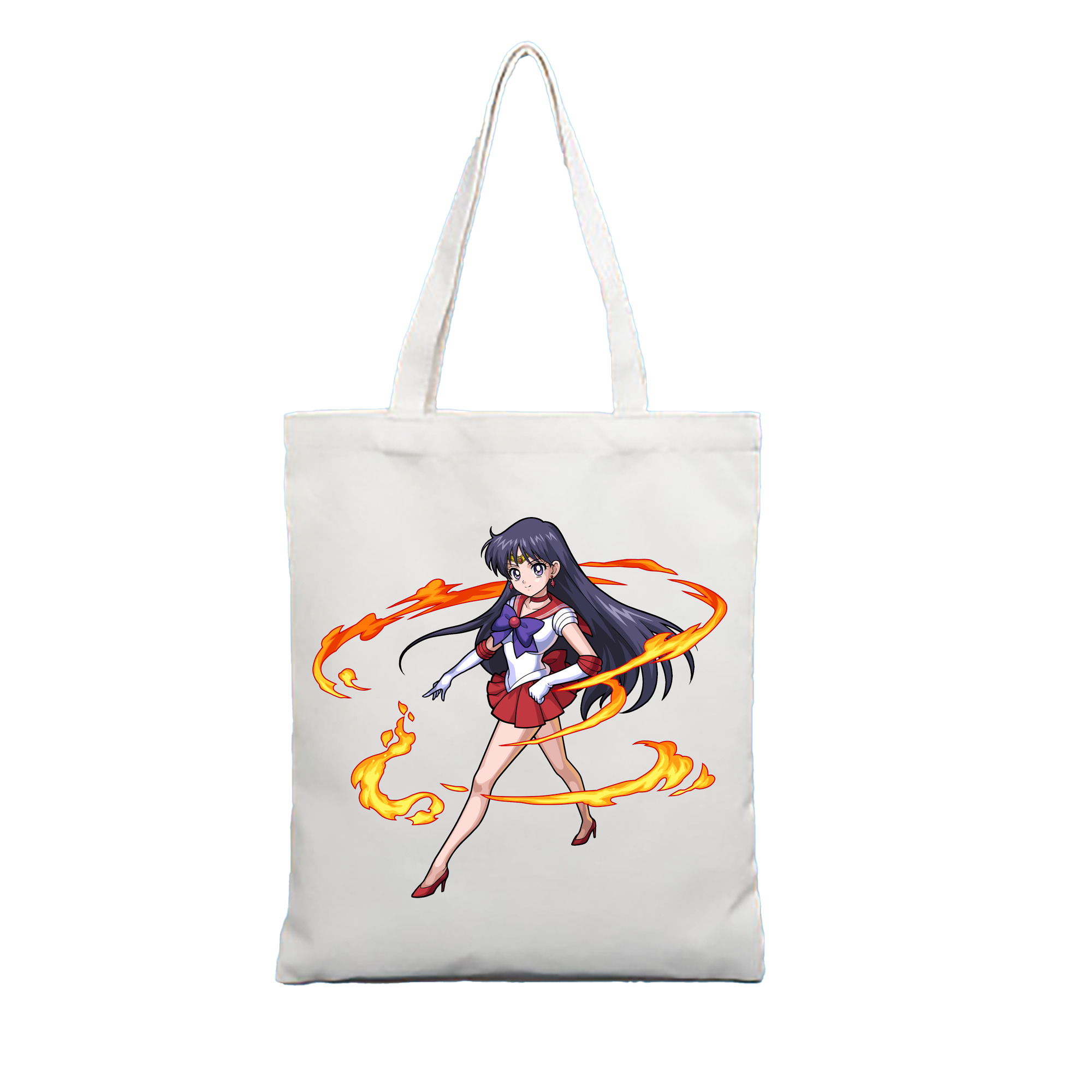 （画像用） 美少女戦士セーラームーン 火野レイ ひの レイ Sailor Moon Hino Rei （セーラーマーズ,Sailor Mars） 縦型キャンバス生地手提げバッグ　トートバッグ