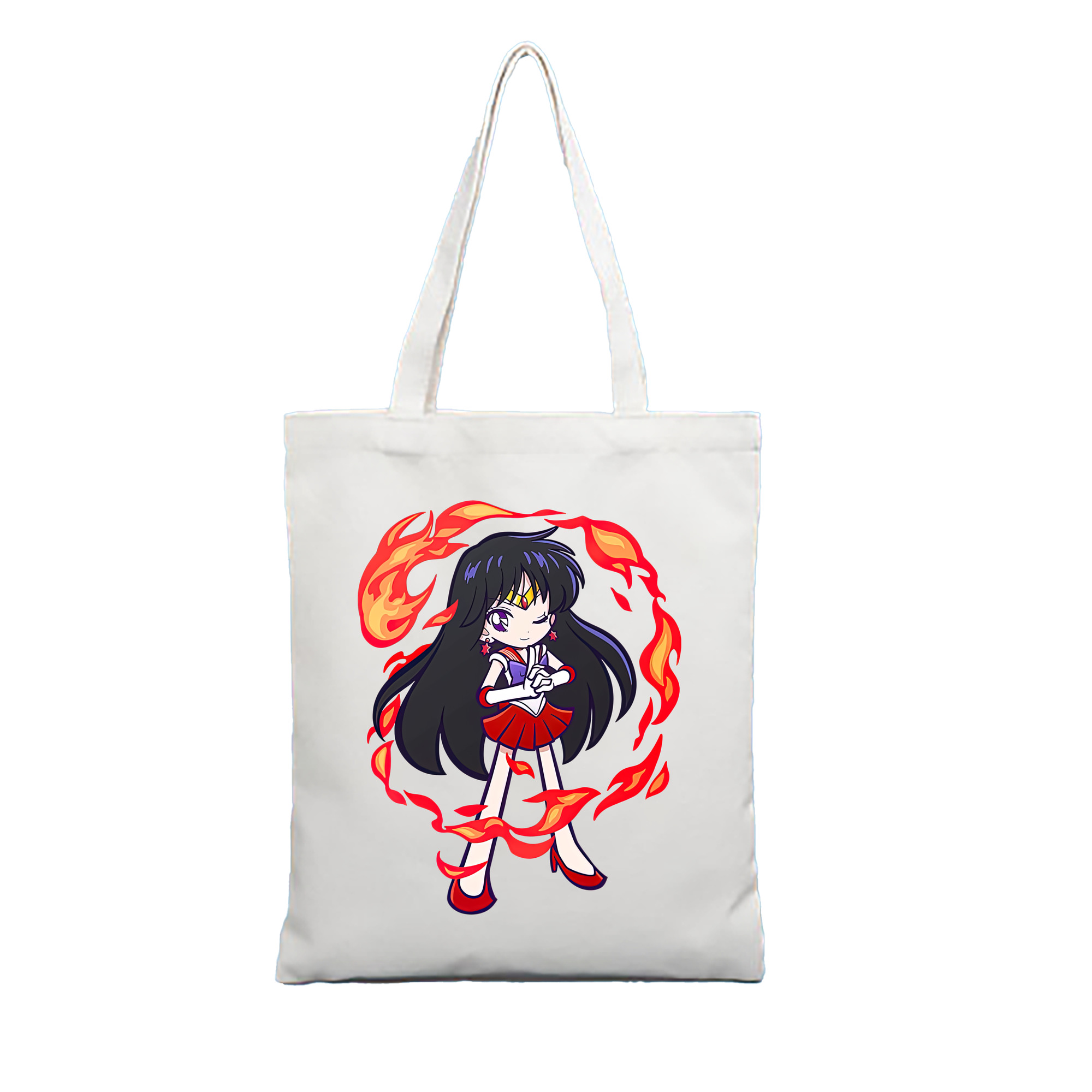 （画像用） 美少女戦士セーラームーン 火野レイ ひの レイ Sailor Moon Hino Rei （セーラーマーズ,Sailor Mars） 縦型キャンバス生地手提げバッグ　トートバッグ