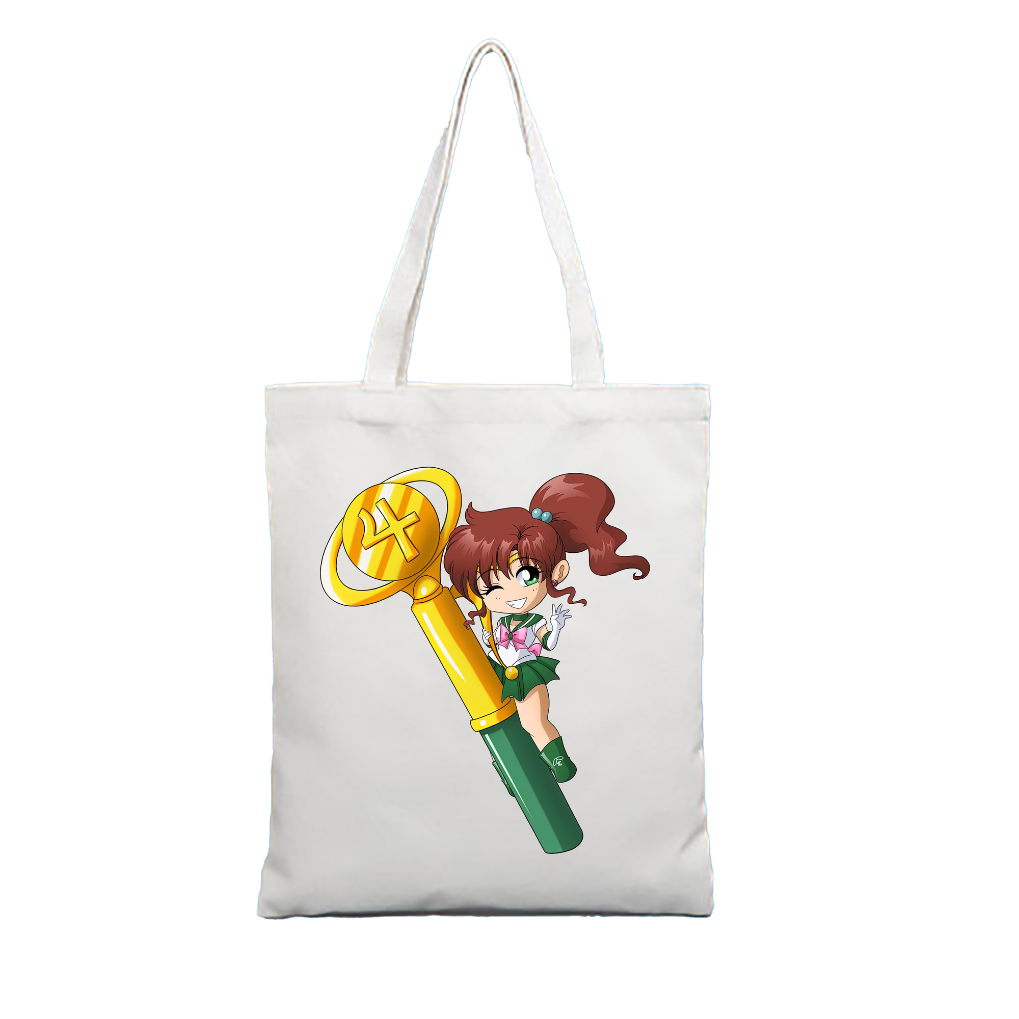 （画像用） 美少女戦士セーラームーン 木野 まこと きの まこと Sailor Moon Kino Makoto （セーラージュピター；Sailor Jupiter） 縦型キャンバス生地手提げバッグ　トートバッグ
