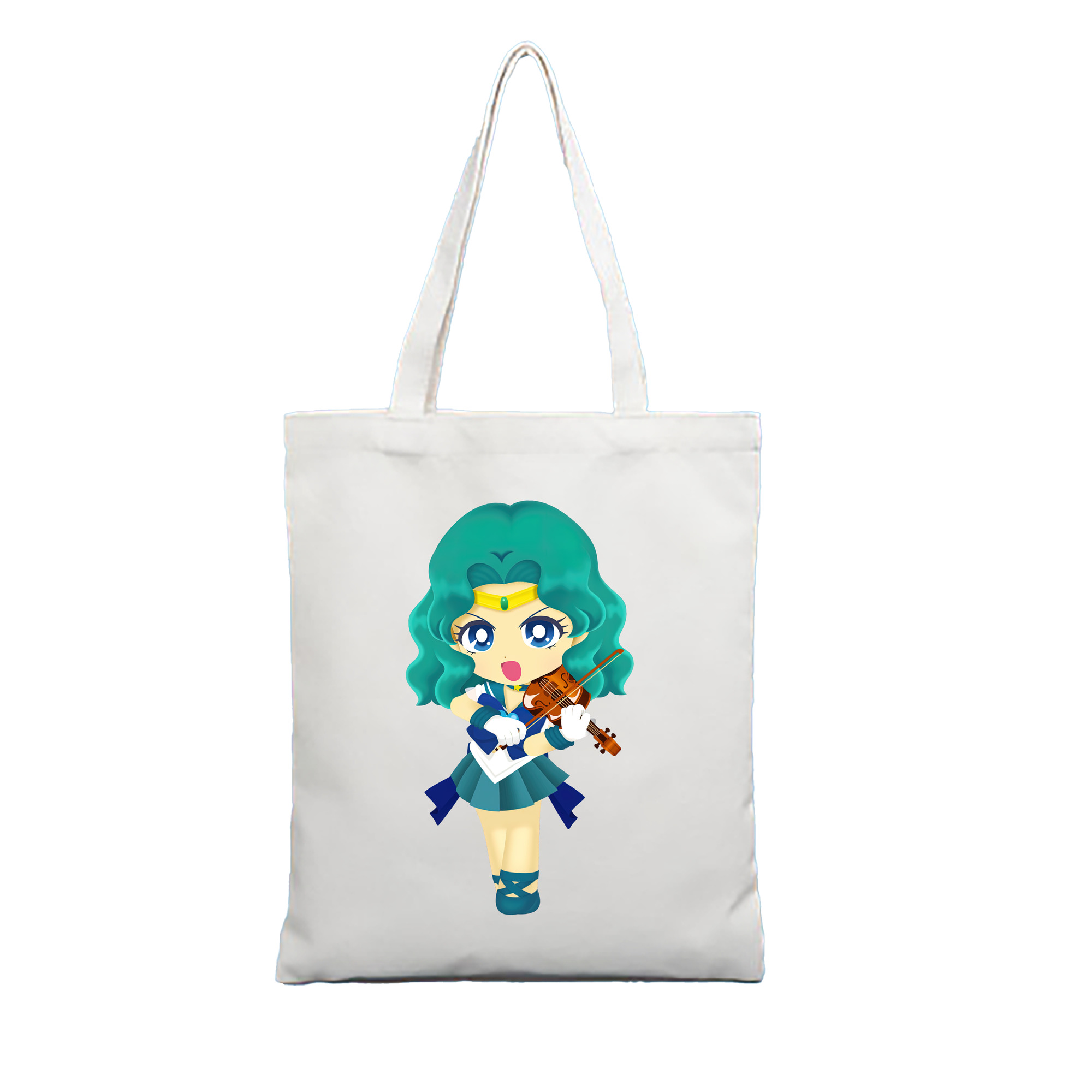 （画像用） 美少女戦士セーラームーン 海王 みちる（かいおう みちる） Sailor Moon Kaiou Michiru 縦型キャンバス生地手提げバッグ　トートバッグ