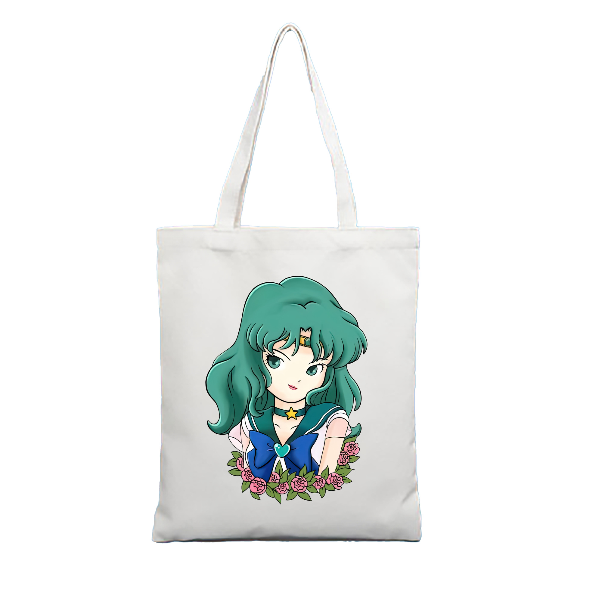 （画像用） 美少女戦士セーラームーン 海王 みちる（かいおう みちる） Sailor Moon Kaiou Michiru 縦型キャンバス生地手提げバッグ　トートバッグ