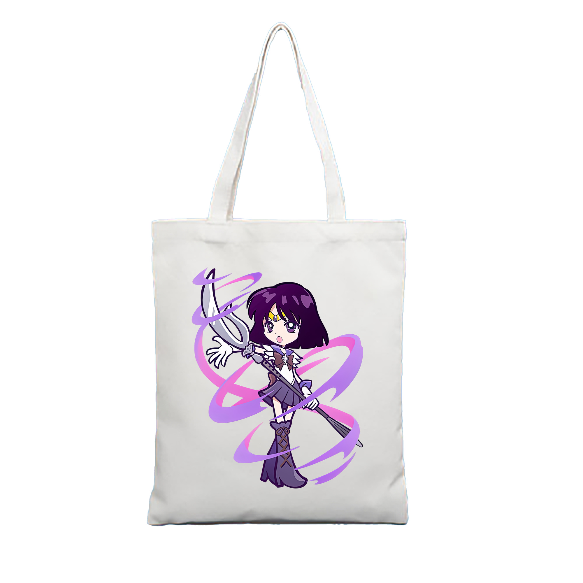 （画像用） 美少女戦士セーラームーン 土萠ほたる Sailor Moon Tomoe Hotaru （セーラーサターン；Sailor Saturn） 縦型キャンバス生地手提げバッグ　トートバッグ