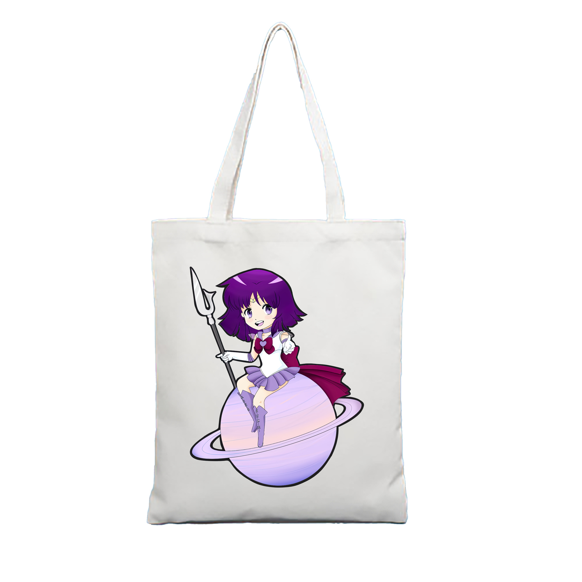 （画像用） 美少女戦士セーラームーン 土萠ほたる Sailor Moon Tomoe Hotaru （セーラーサターン；Sailor Saturn） 縦型キャンバス生地手提げバッグ　トートバッグ