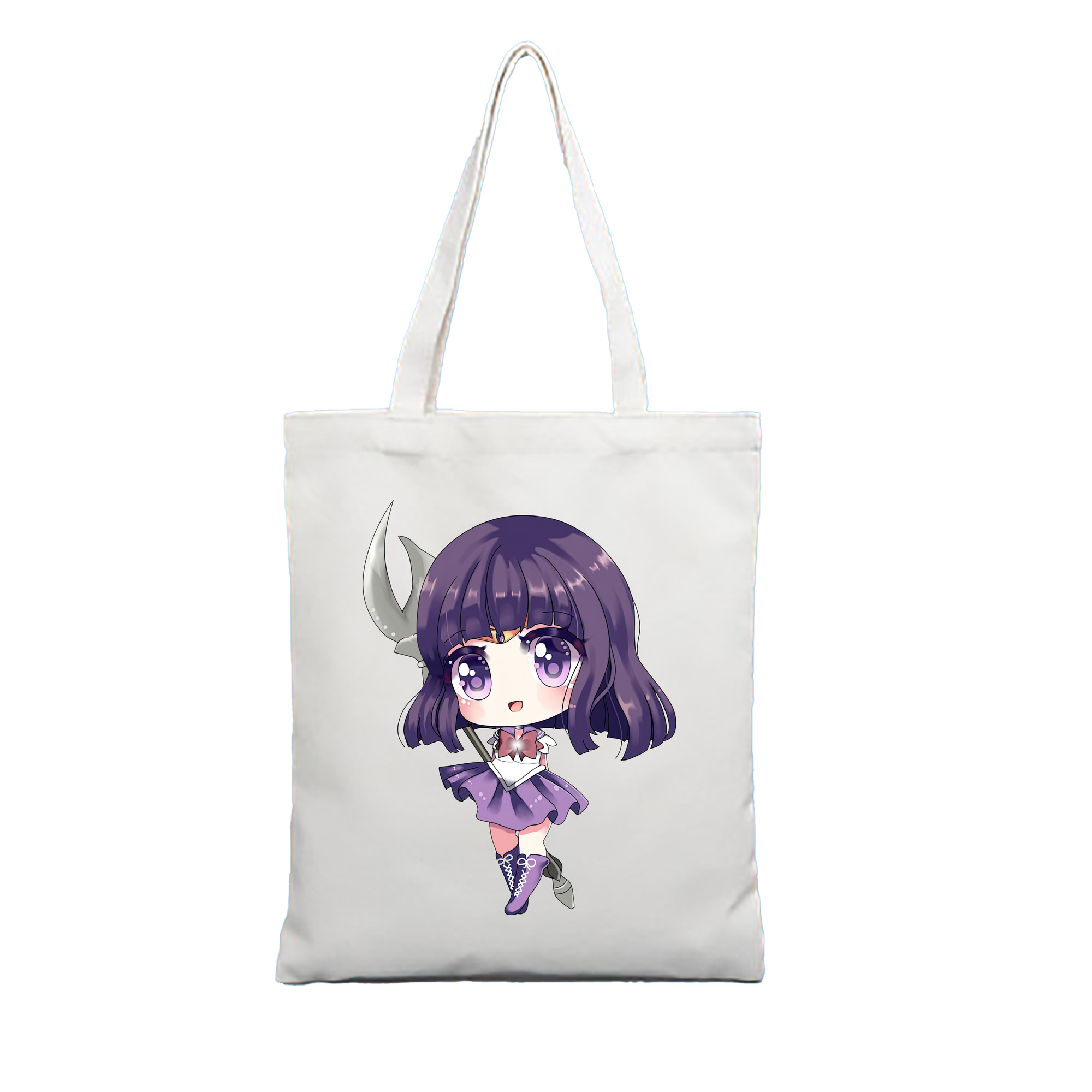 （画像用） 美少女戦士セーラームーン 土萠ほたる Sailor Moon Tomoe Hotaru （セーラーサターン；Sailor Saturn） 縦型キャンバス生地手提げバッグ　トートバッグ