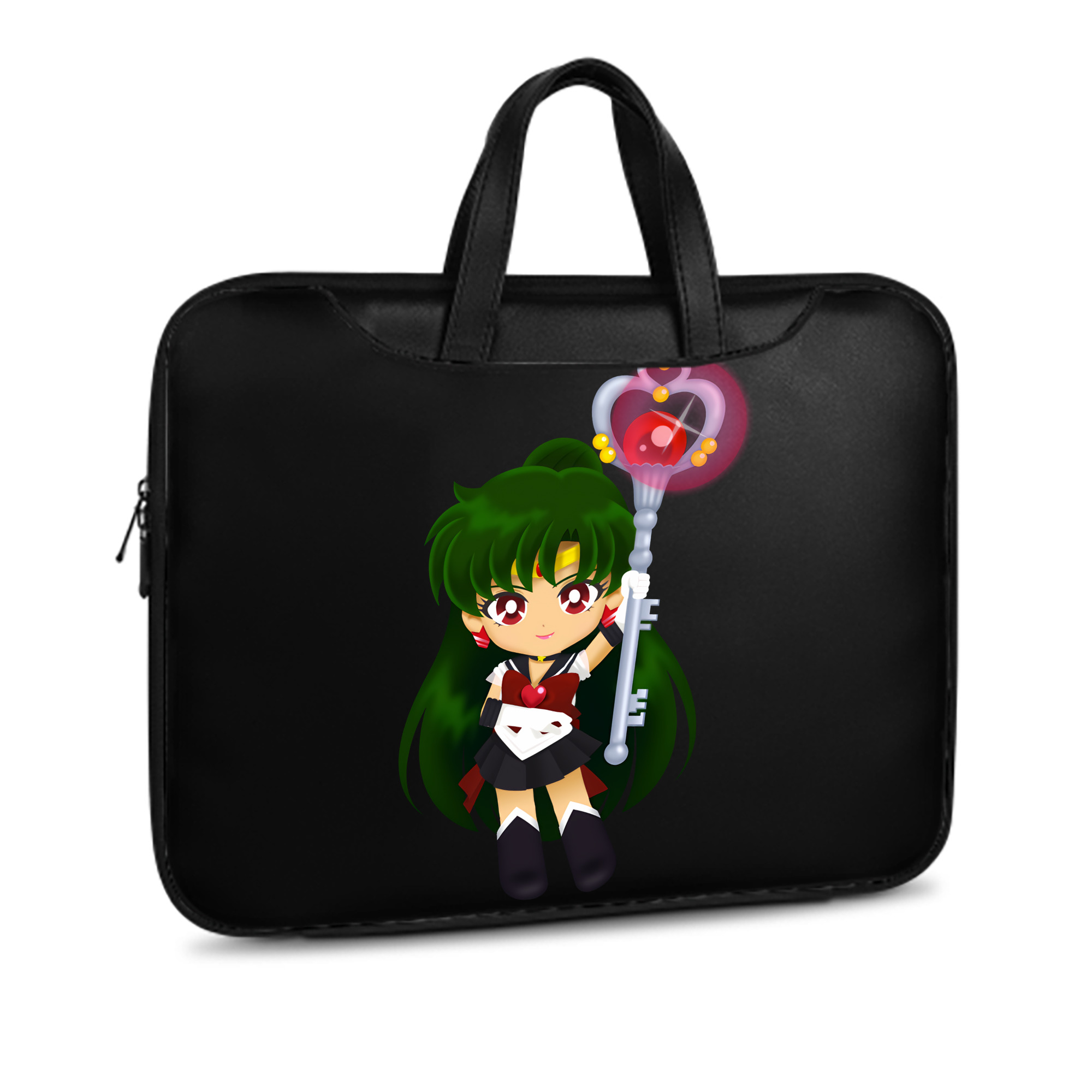 （画像用） 美少女戦士セーラームーン 冥王せつな Sailor Moon Meiou Setsuna レザーラップトップバッグ　ノートパソコンケース