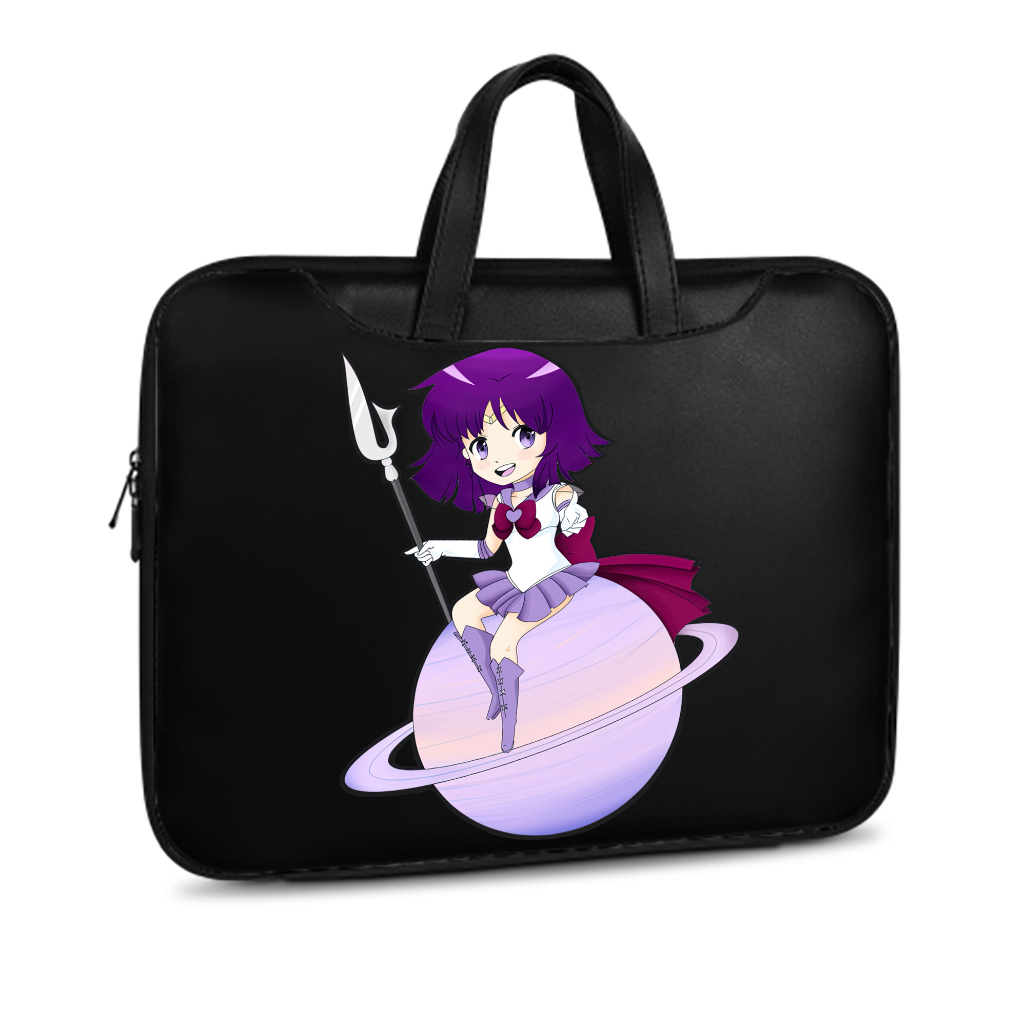 （画像用） 美少女戦士セーラームーン 土萠ほたる Sailor Moon Tomoe Hotaru （セーラーサターン；Sailor Saturn） レザーラップトップバッグ　ノートパソコンケース