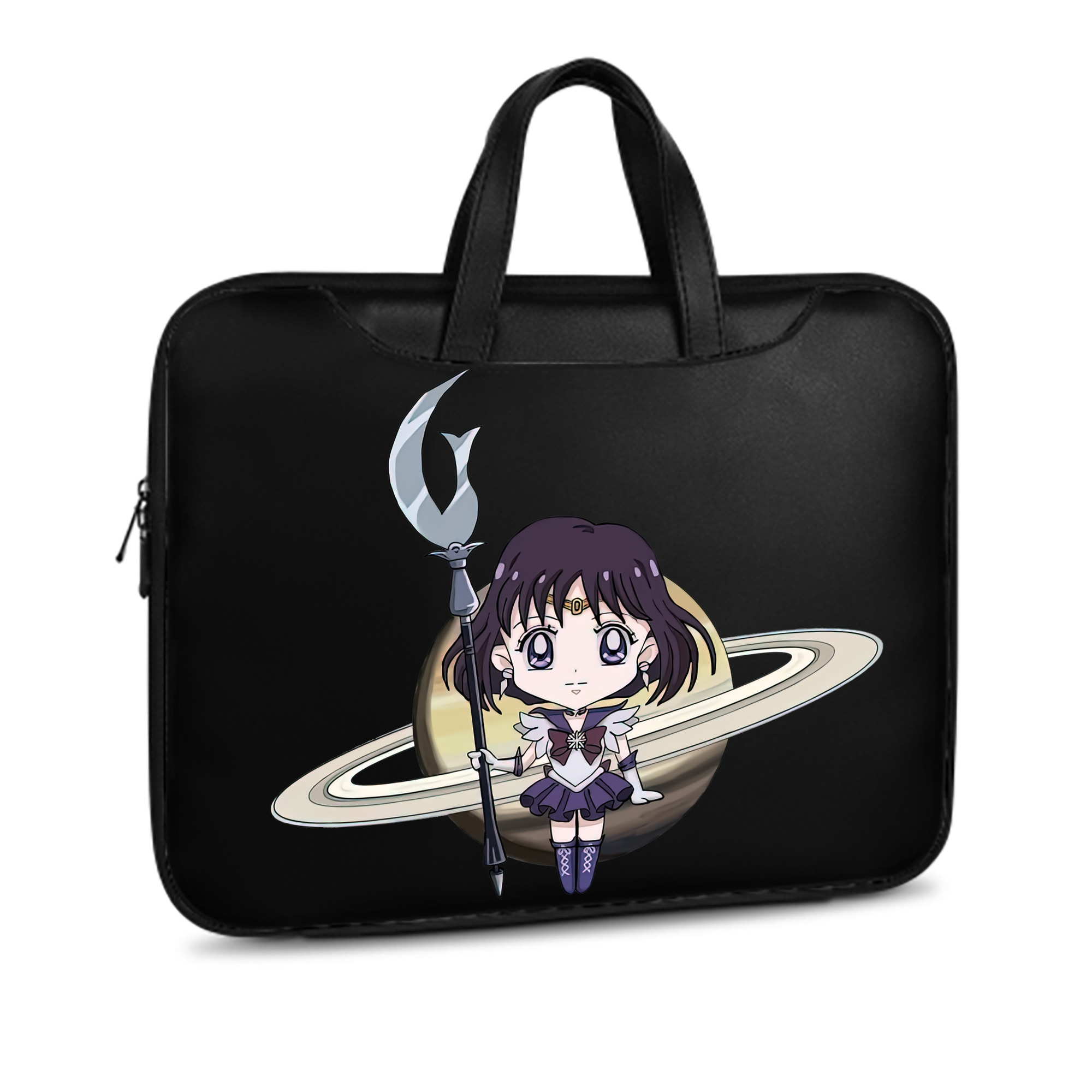 （画像用） 美少女戦士セーラームーン 土萠ほたる Sailor Moon Tomoe Hotaru （セーラーサターン；Sailor Saturn） レザーラップトップバッグ　ノートパソコンケース